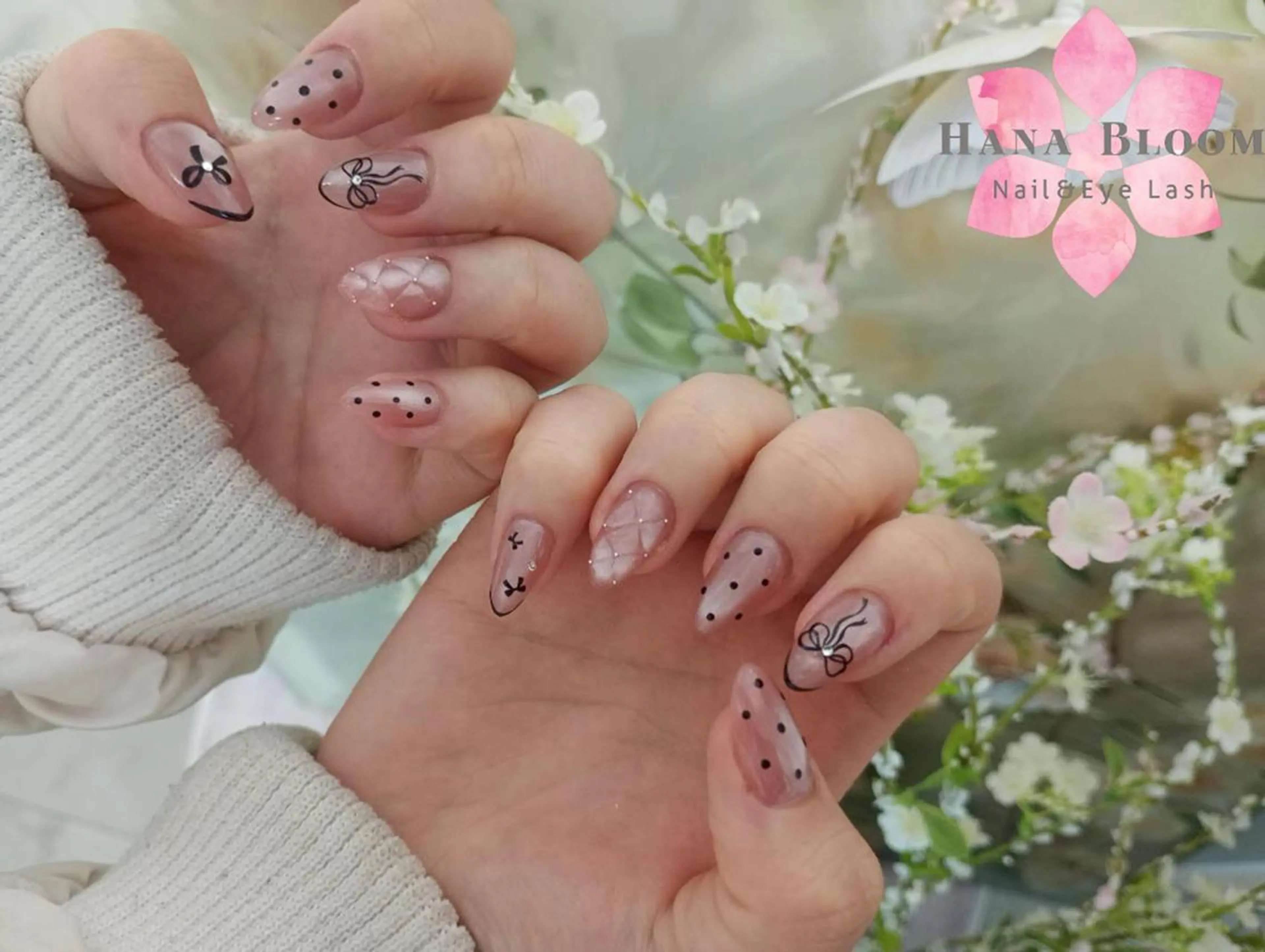 ネイル 長さ出し フレンチネイル ジェルネイル ガラスフレンチ 韓国ネイル Hana Bloom Nail💛Rinaのネイルデザイン