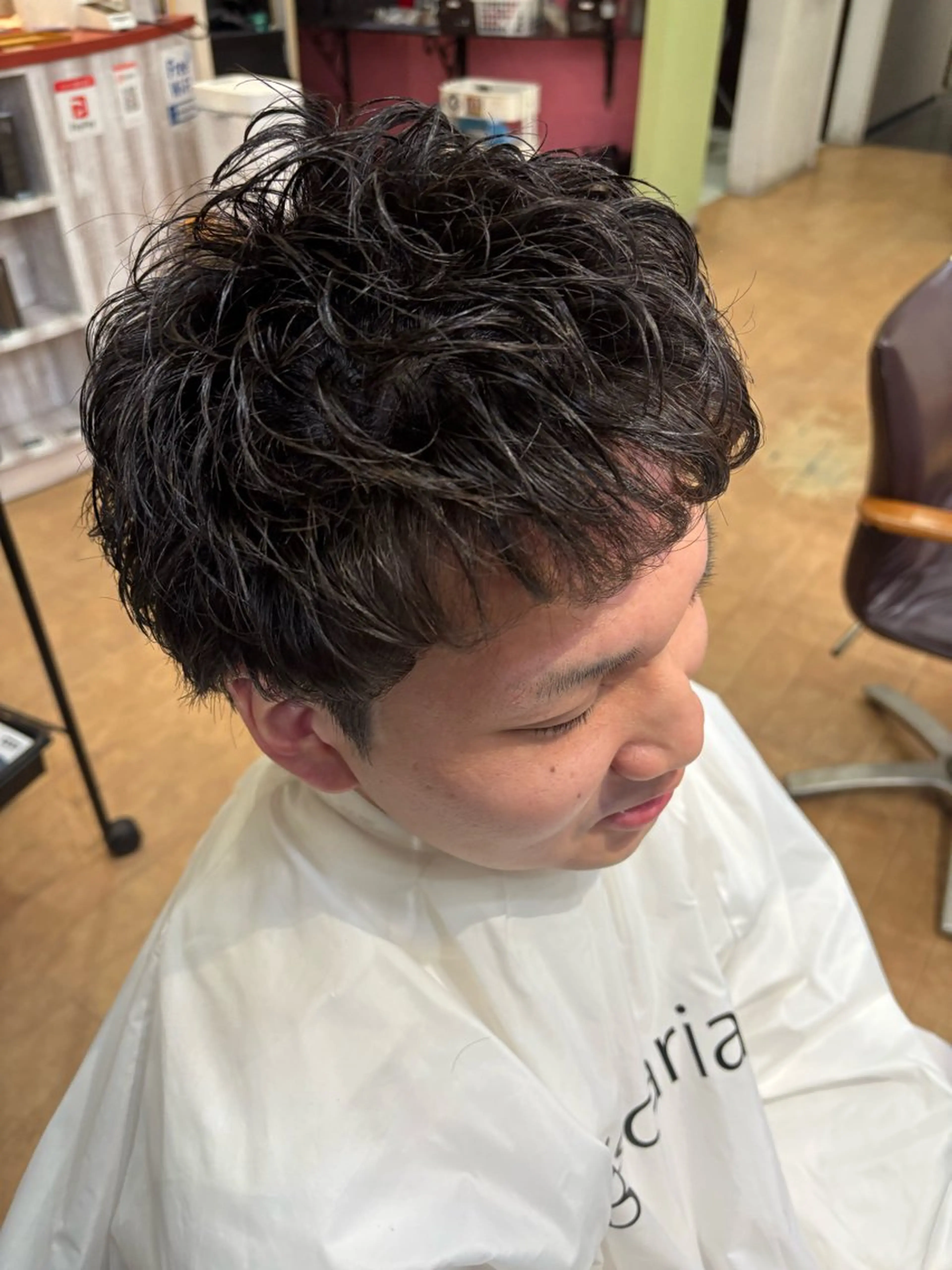 ショート パーマ カット パーマ 髪質改善TR特化 副店長 坂田一樹】のヘアスタイル