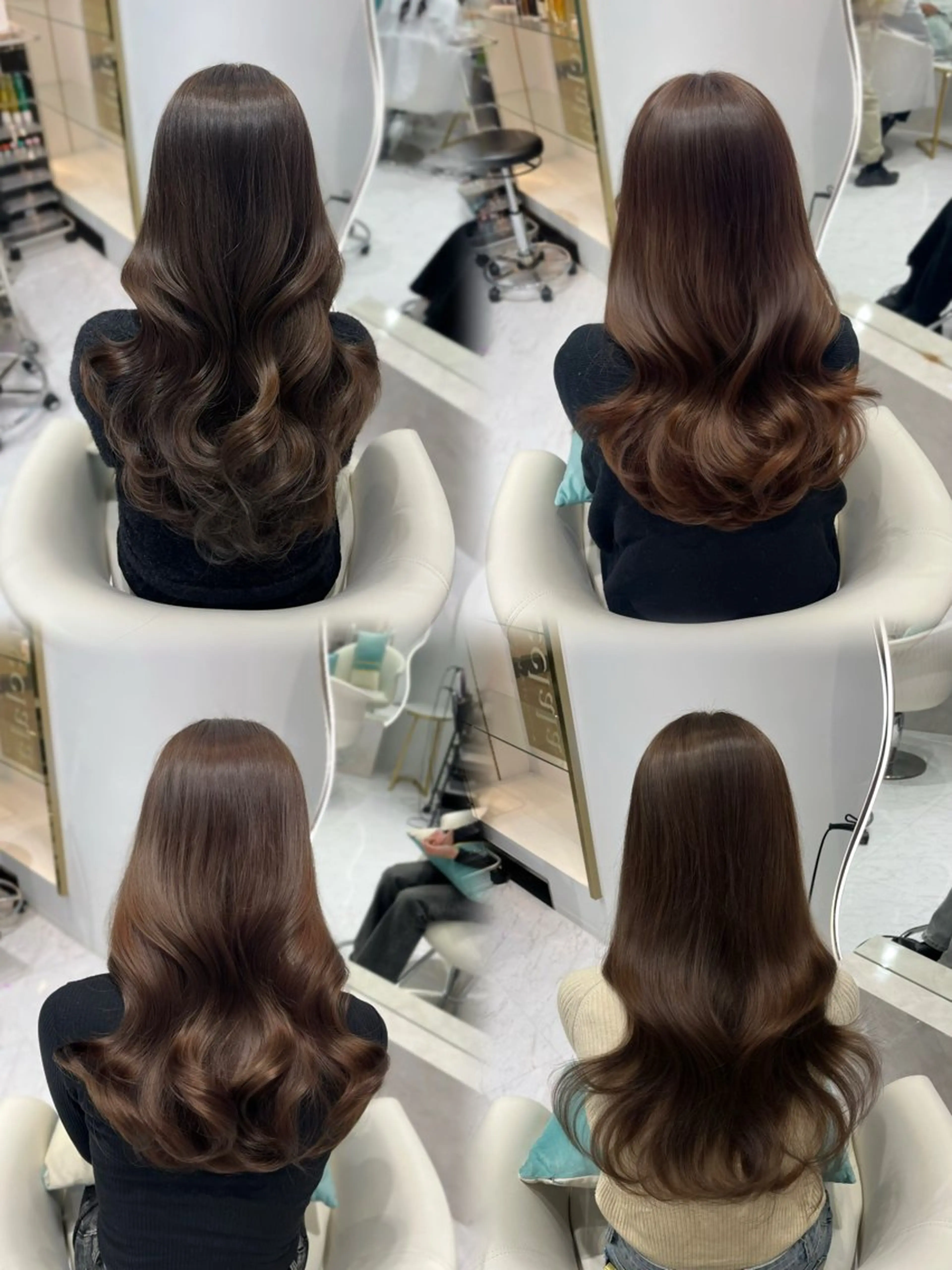 ロング カラー ブラウンカラー カット ヘアカラー トリートメント 名駅/大人韓国ヘア 艶カラー/Rihoのヘアスタイル