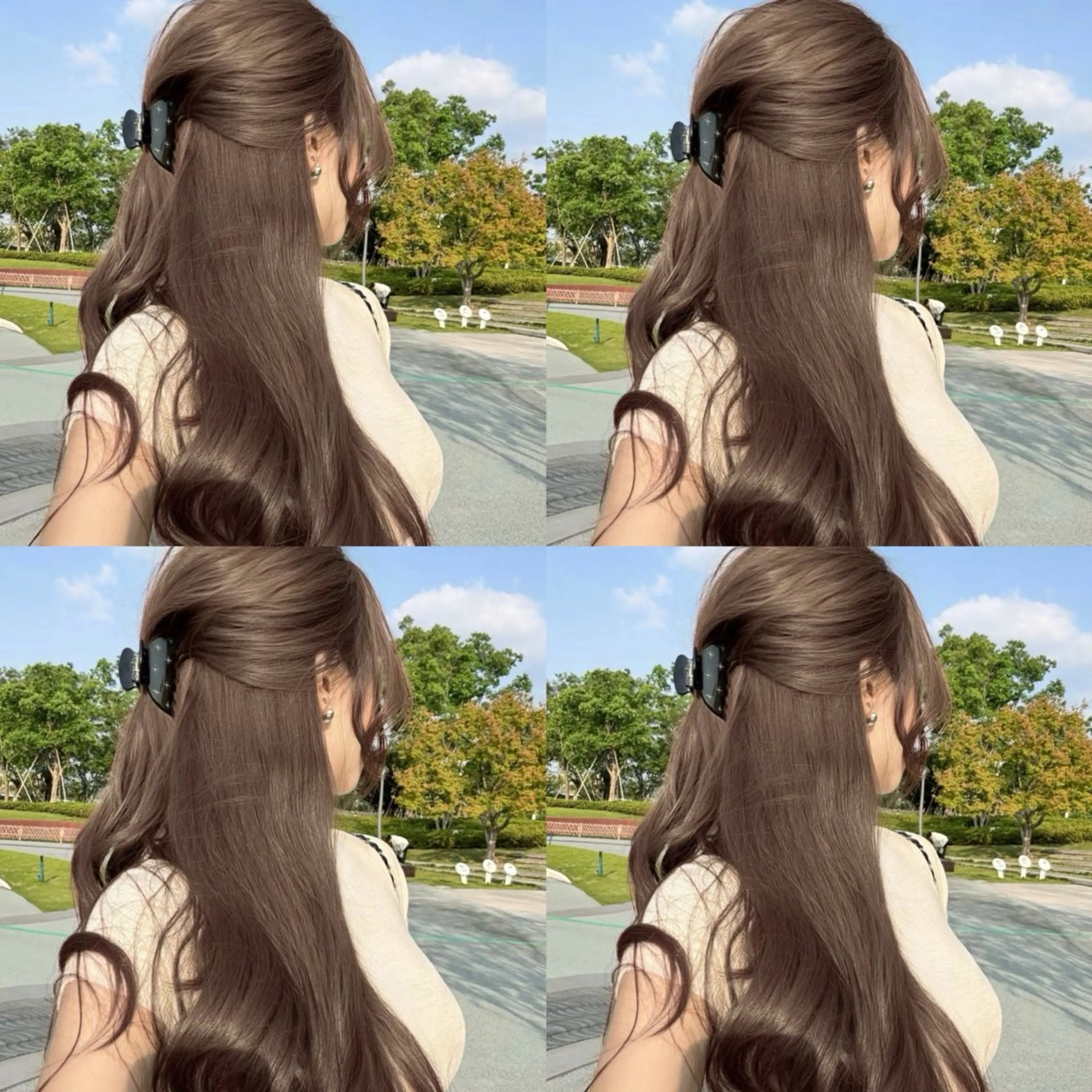 セミロング ヘアカラー トリートメント ヘッドスパ 透明感♡グレージュ ♡ミルクティー♡のヘアスタイル