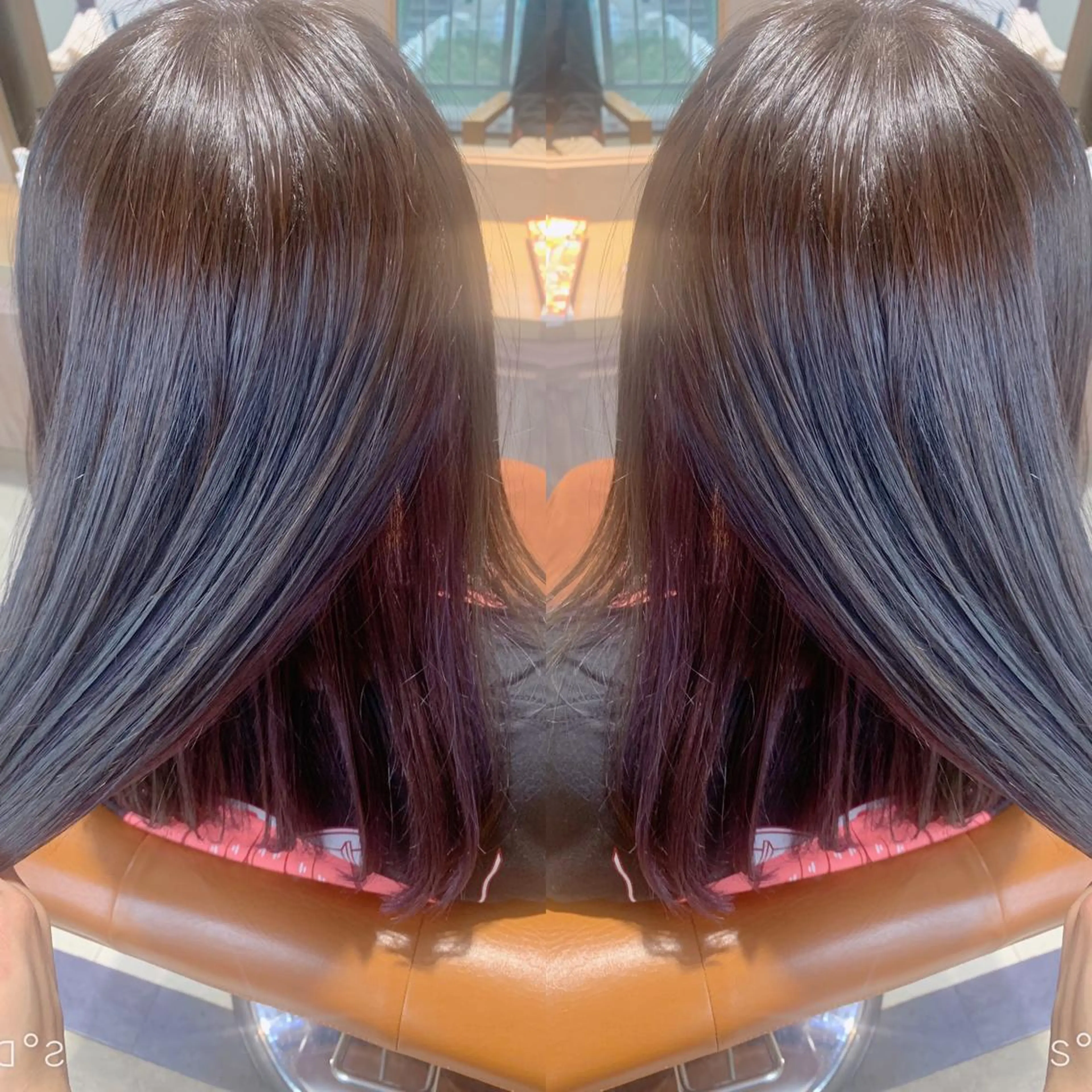 ミディアム カラー ダークグレー パープルカラー 韓国🇰🇷 ✂︎hair 内田愛のヘアスタイル