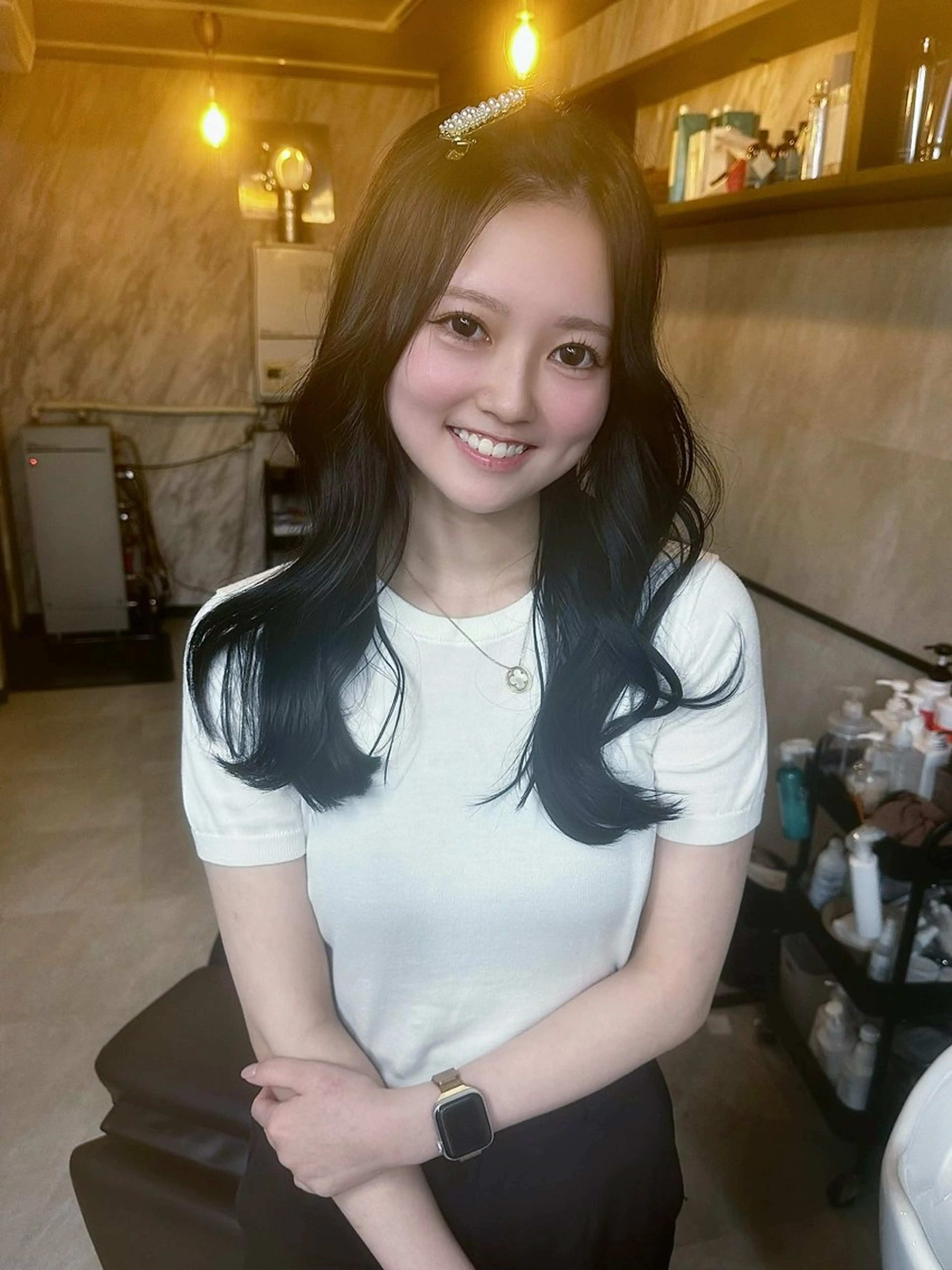 ロング カラー トリートメント ainya/心斎橋 /ハイトーン/カラーのヘアスタイル