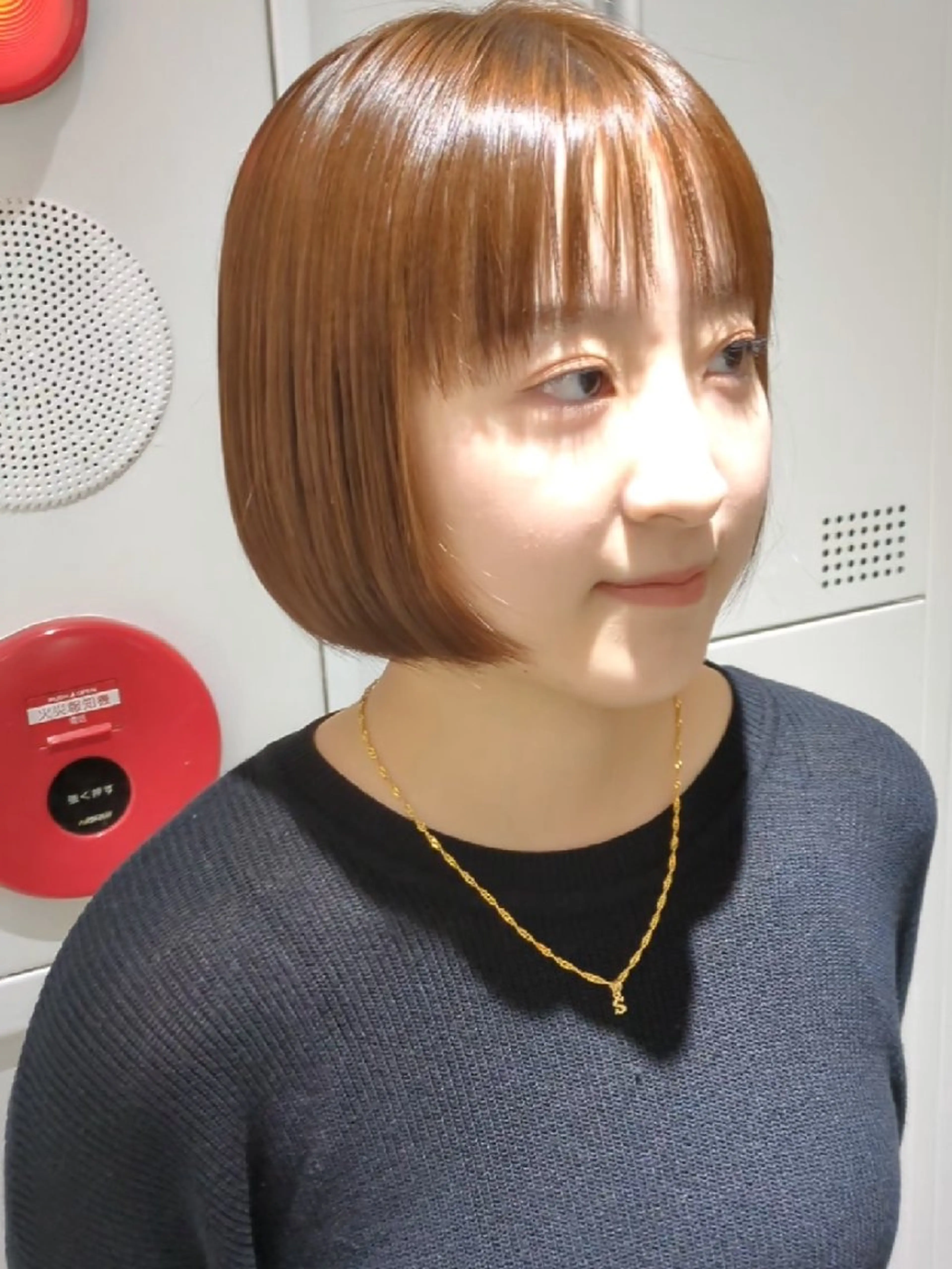 カラー ミディアム ブラウンカラー ハイトーンカラー オレンジ オレンジブラウン ボブ カット ヘアカラー トリートメント 髪質改善/韓国メンズ カット&パーマ 猿川のヘアスタイル