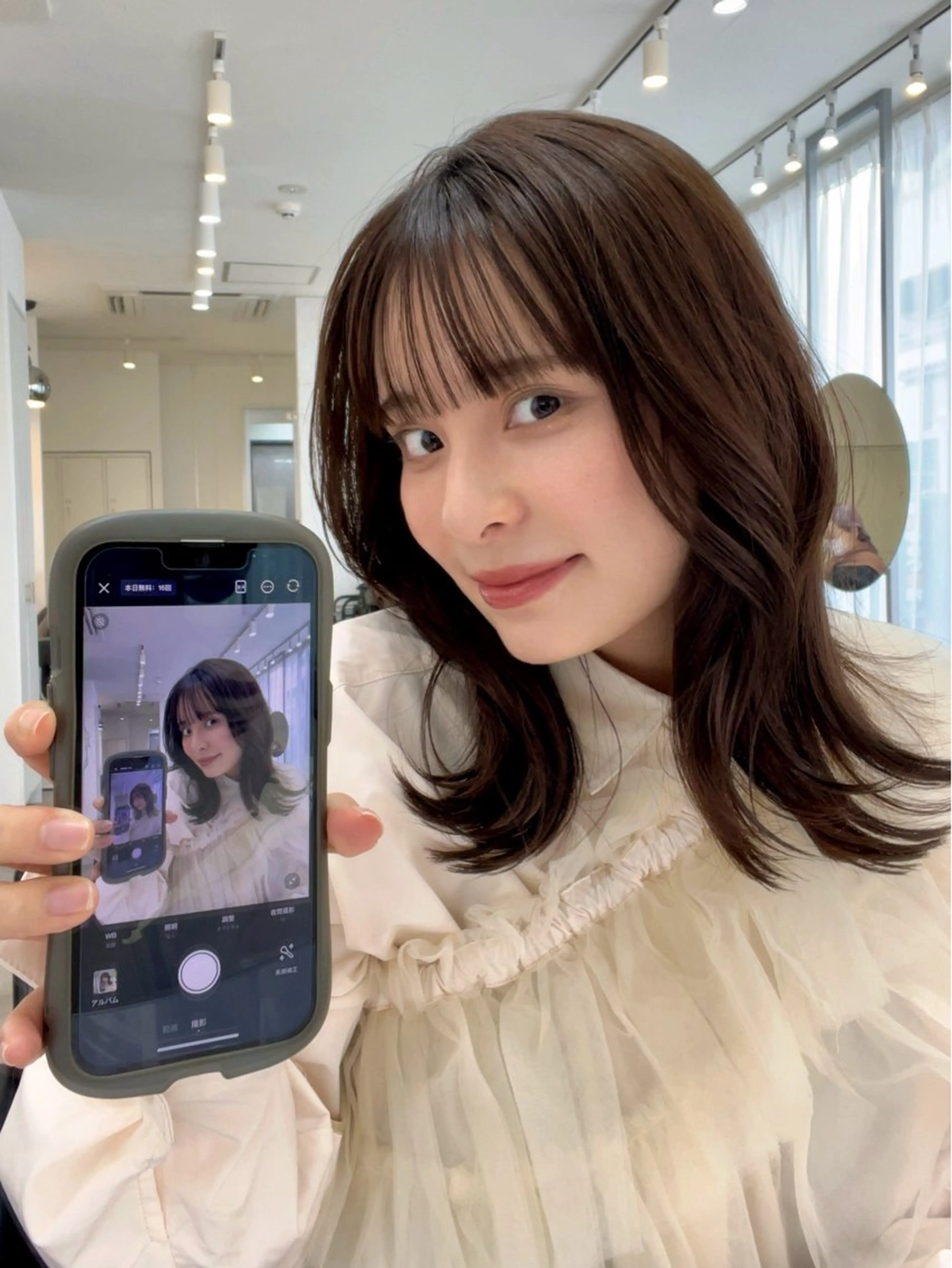 ミディアム カラー カット ヘアカラー トリートメント SOYON 🤍CHIZU🤍.のヘアスタイル