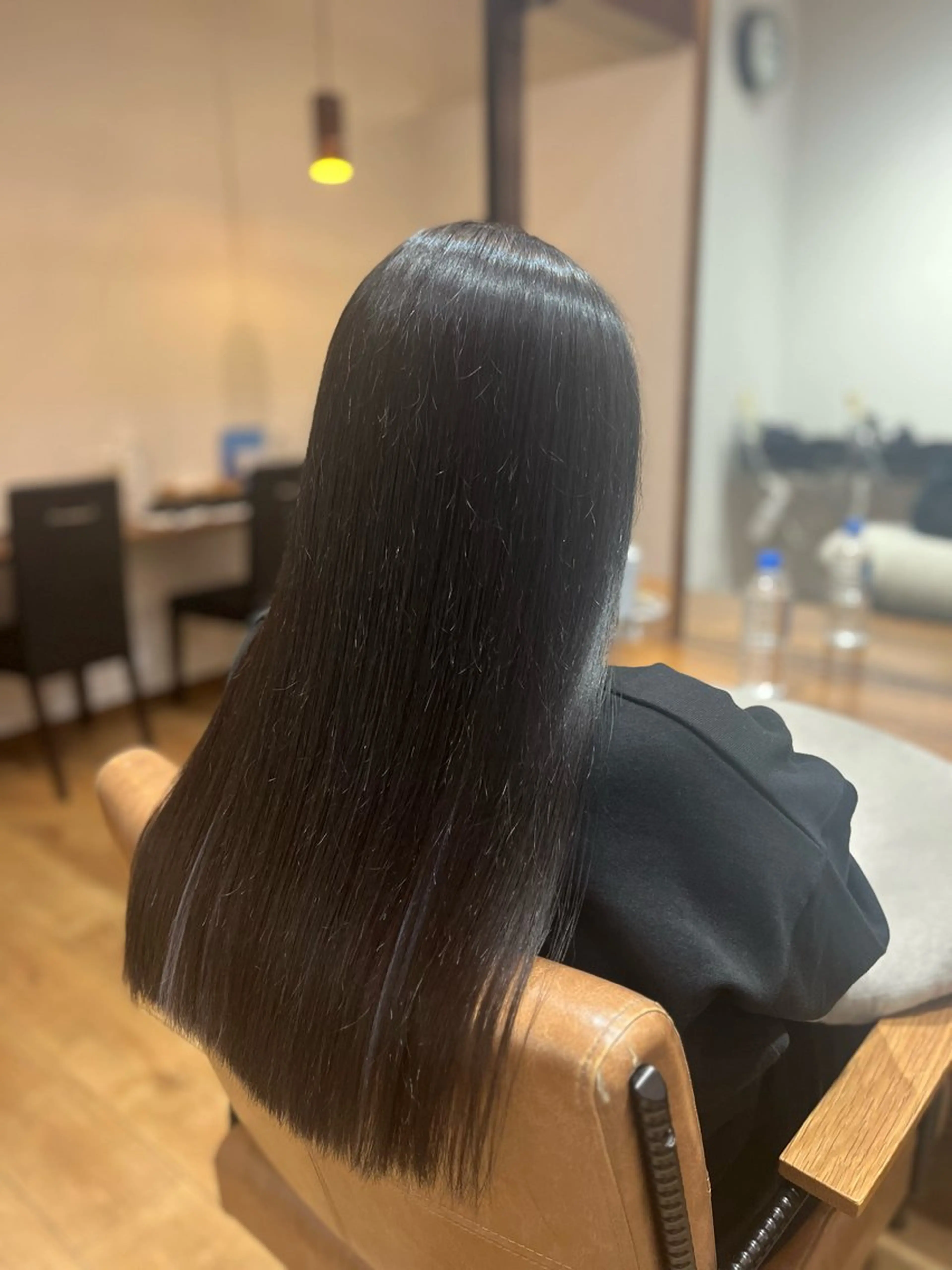 セミロング カット 縮毛矯正 レイヤーカット✨️ Meiモデル募集中のヘアスタイル