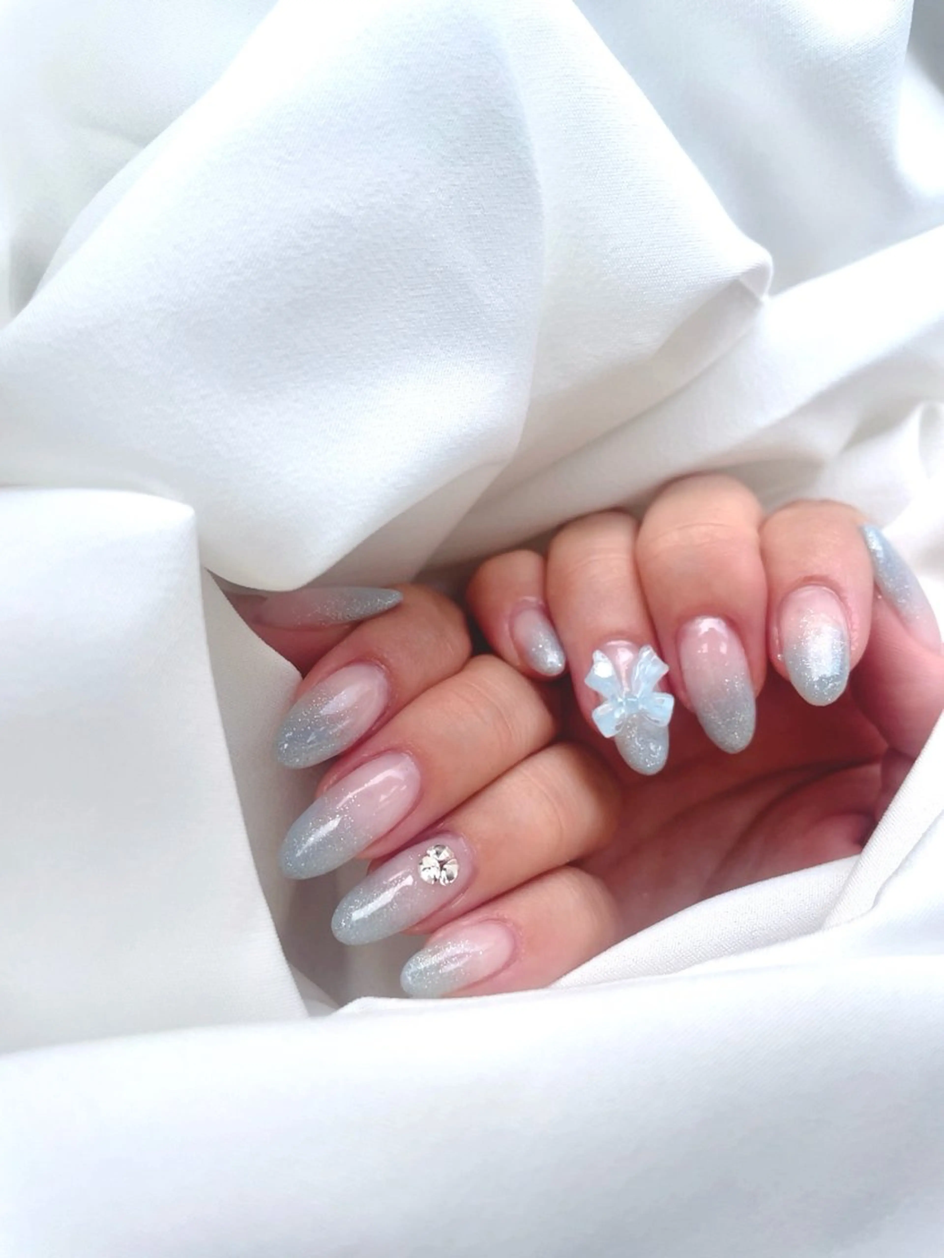 ネイル フレンチネイル ジェルネイル ガラスフレンチ 韓国ネイル パラジェル A OIのネイルデザイン