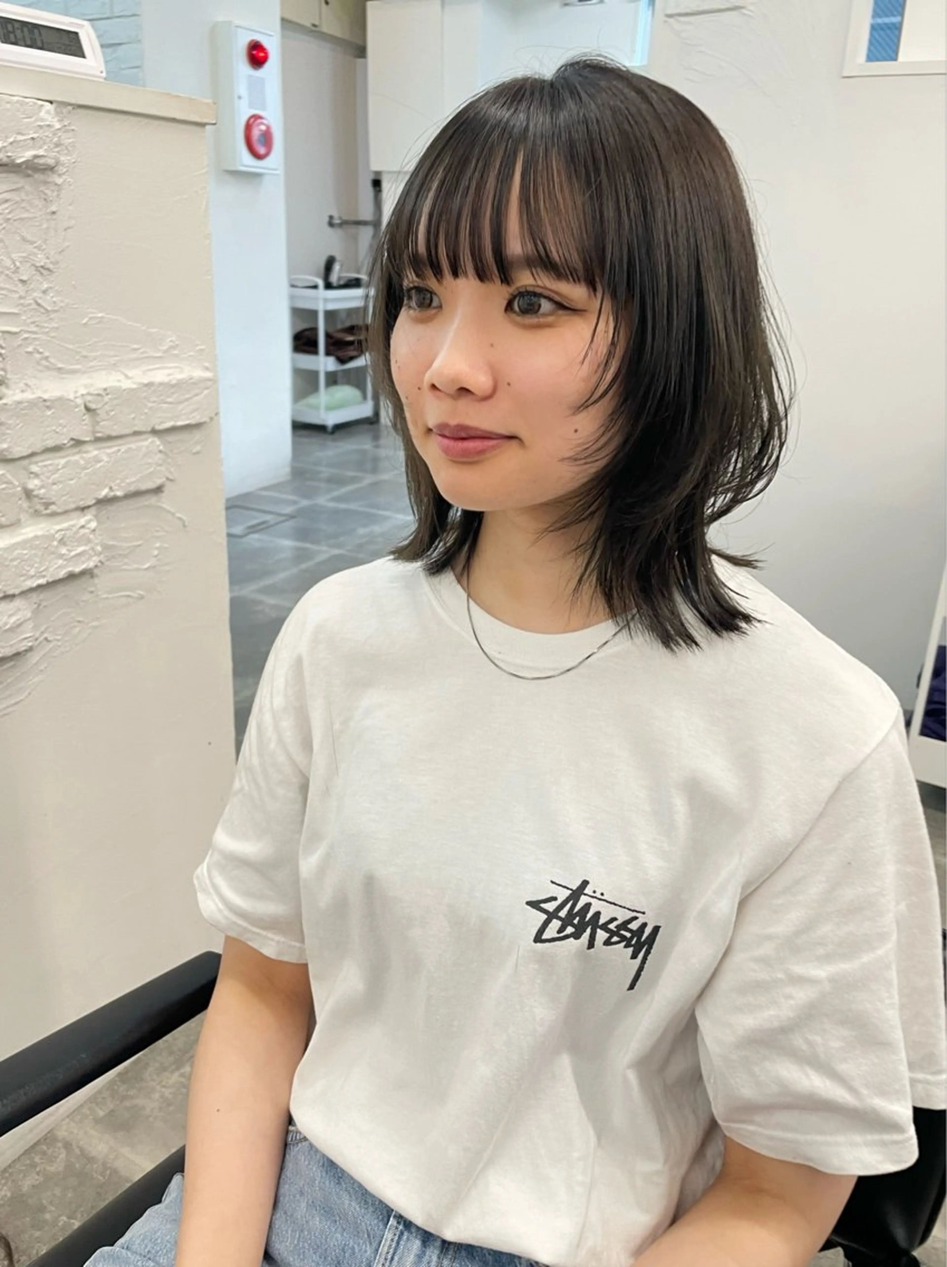 ミディアム ボブ くびれヘア ウルフカット 細山田 りゅうせいのヘアスタイル