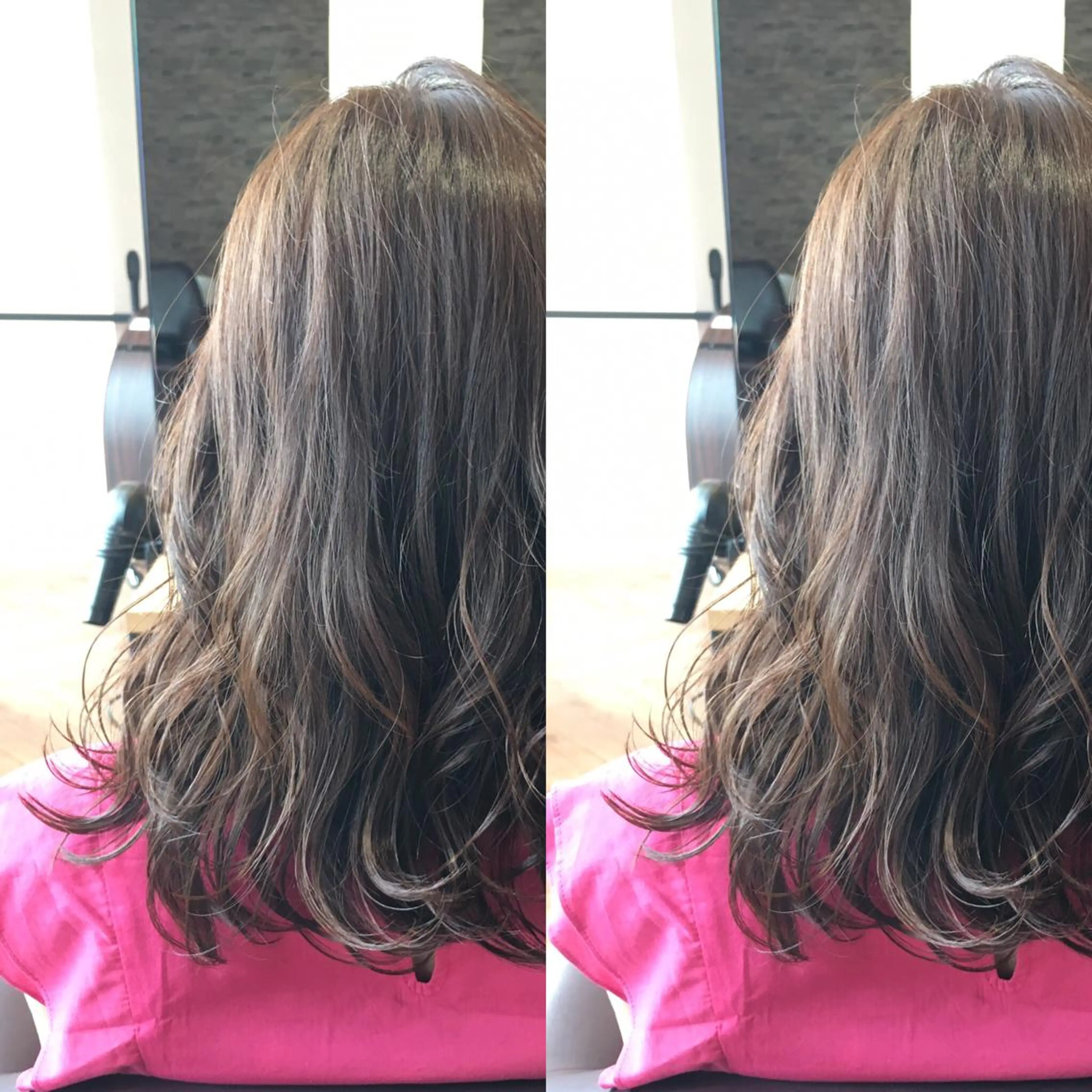 セミロング カラー アッシュ ピンクカラー ピンクアッシュ Zina SAKIのヘアスタイル