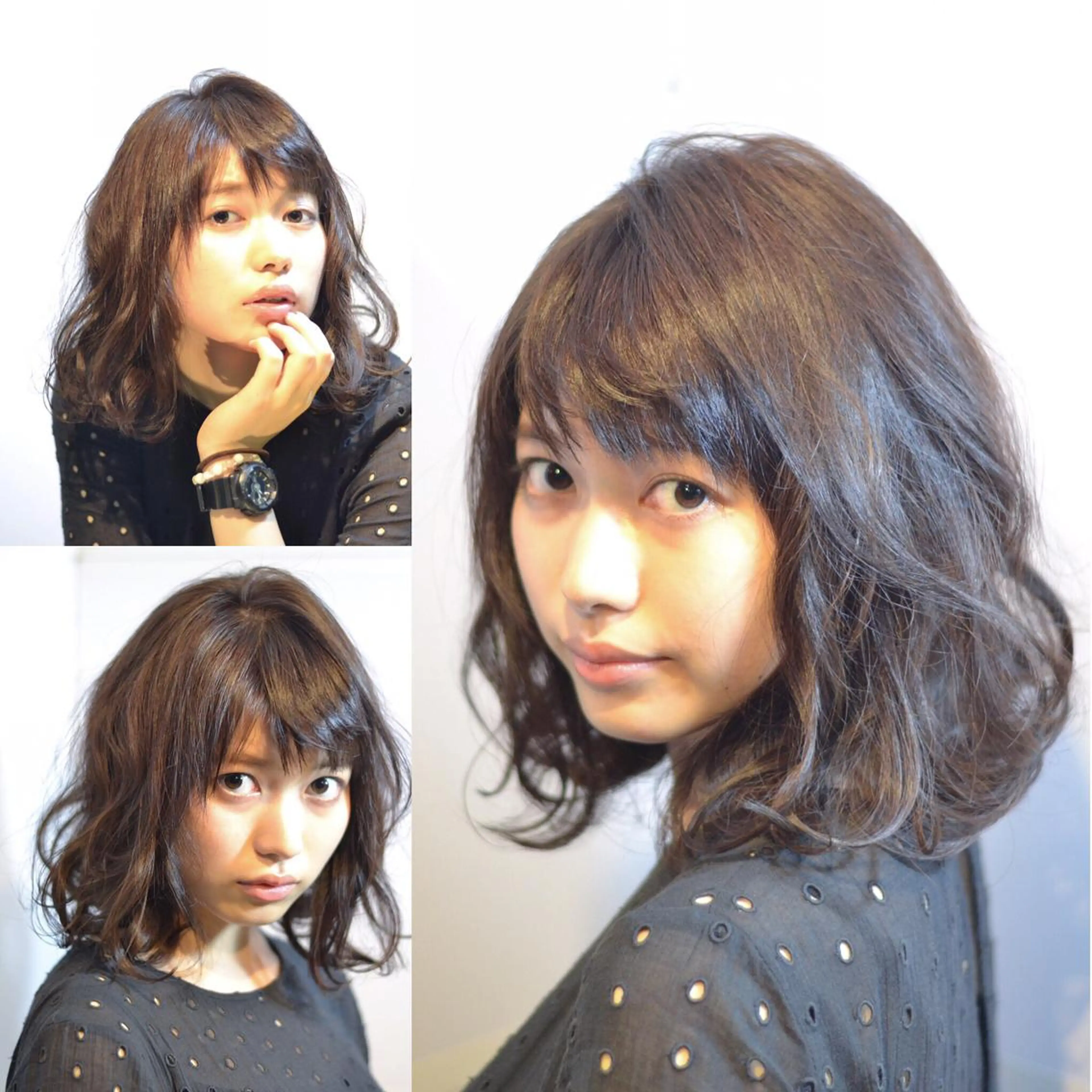 ミディアム カラー 大木 拓瑞のヘアスタイル