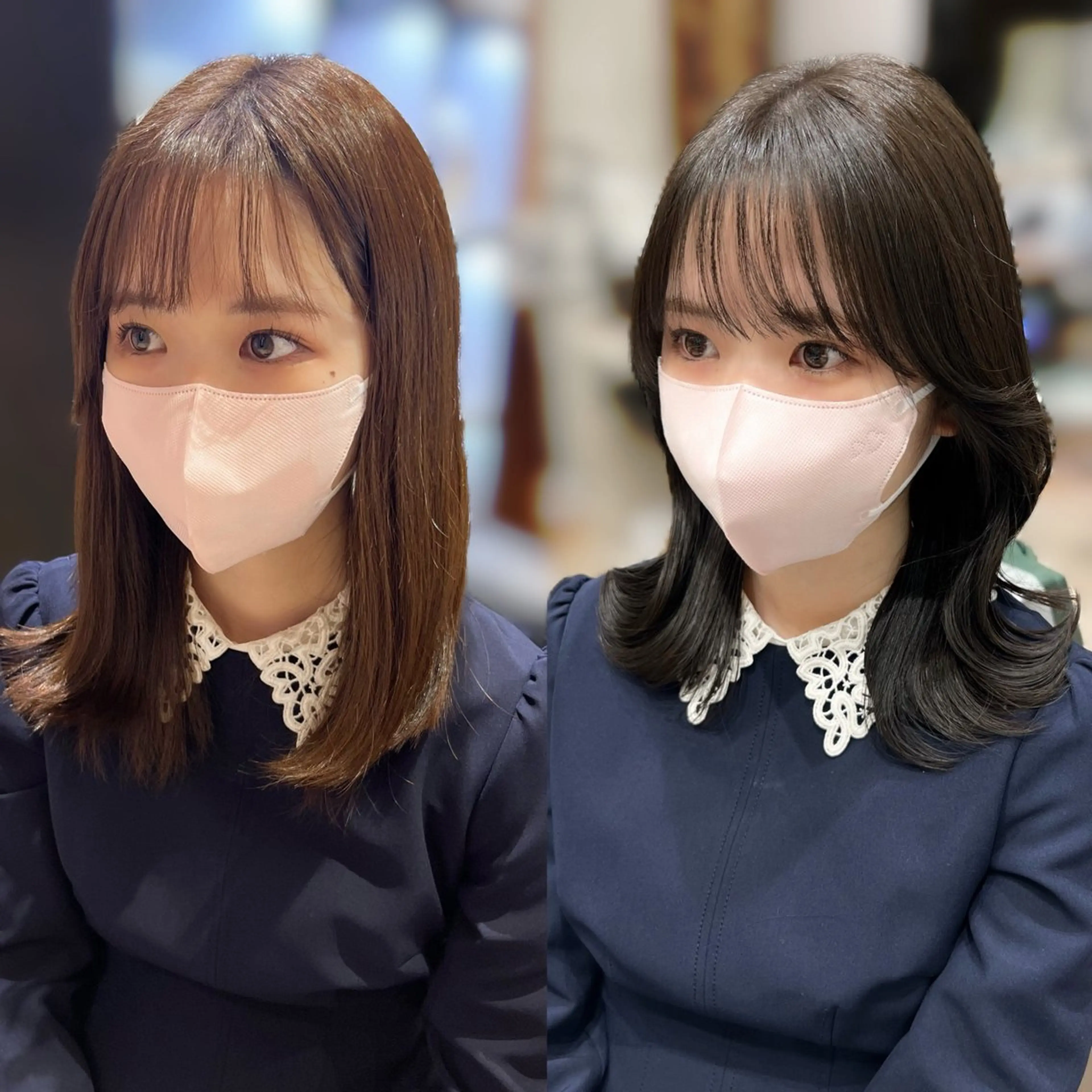 セミロング くびれヘア レイヤーカット カット ヘアカラー トリートメント 🧡くびれヘア/前髪 顔周り🧡久原結衣のヘアスタイル