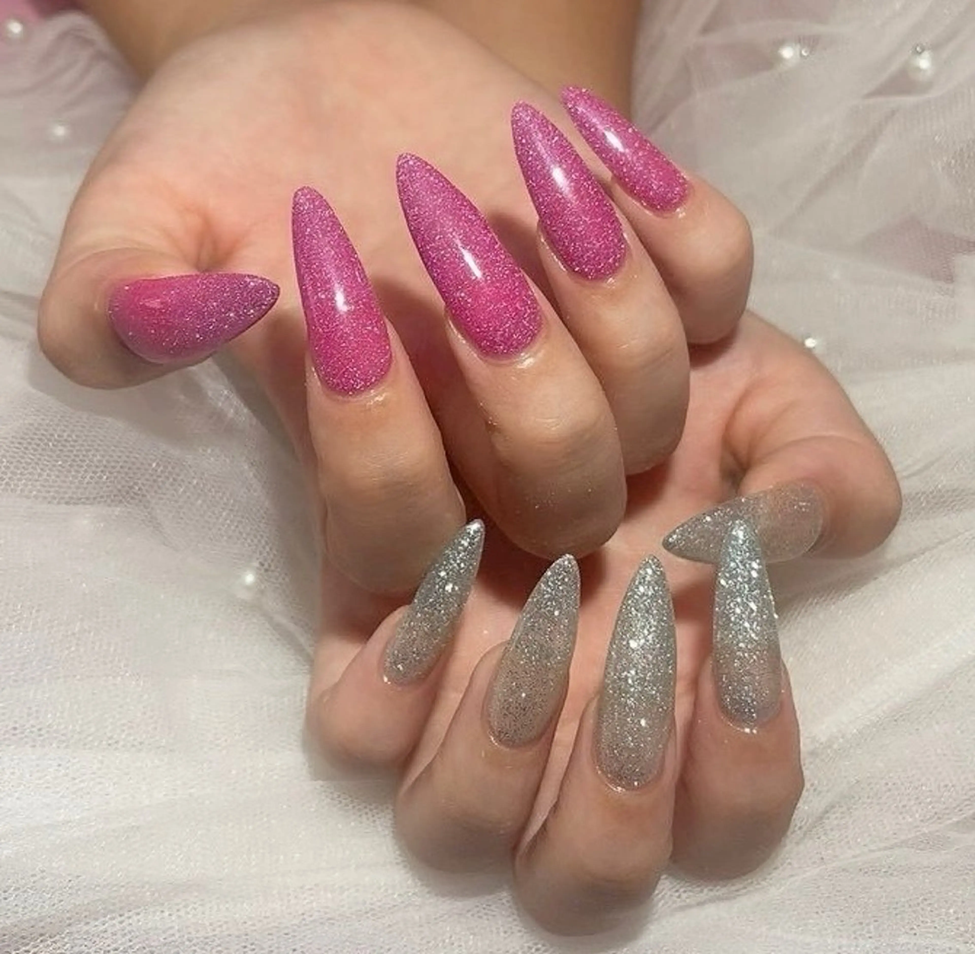 ネイル 長さ出し ロングネイル Lowé みるくのネイルデザイン