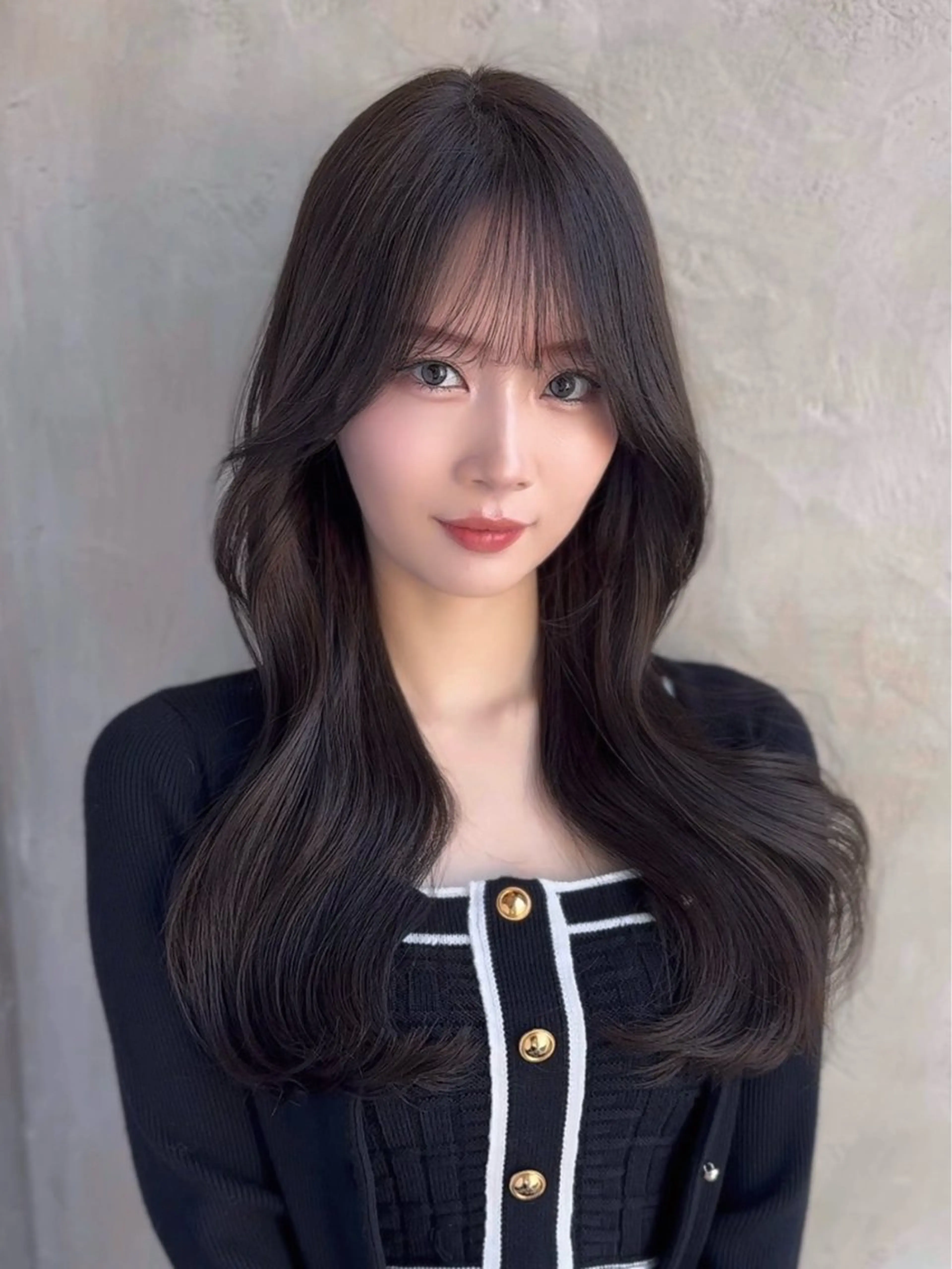 ロング カラー くびれヘア 日本一の小顔カット/ ボブ/顔周り/韓国のヘアスタイル