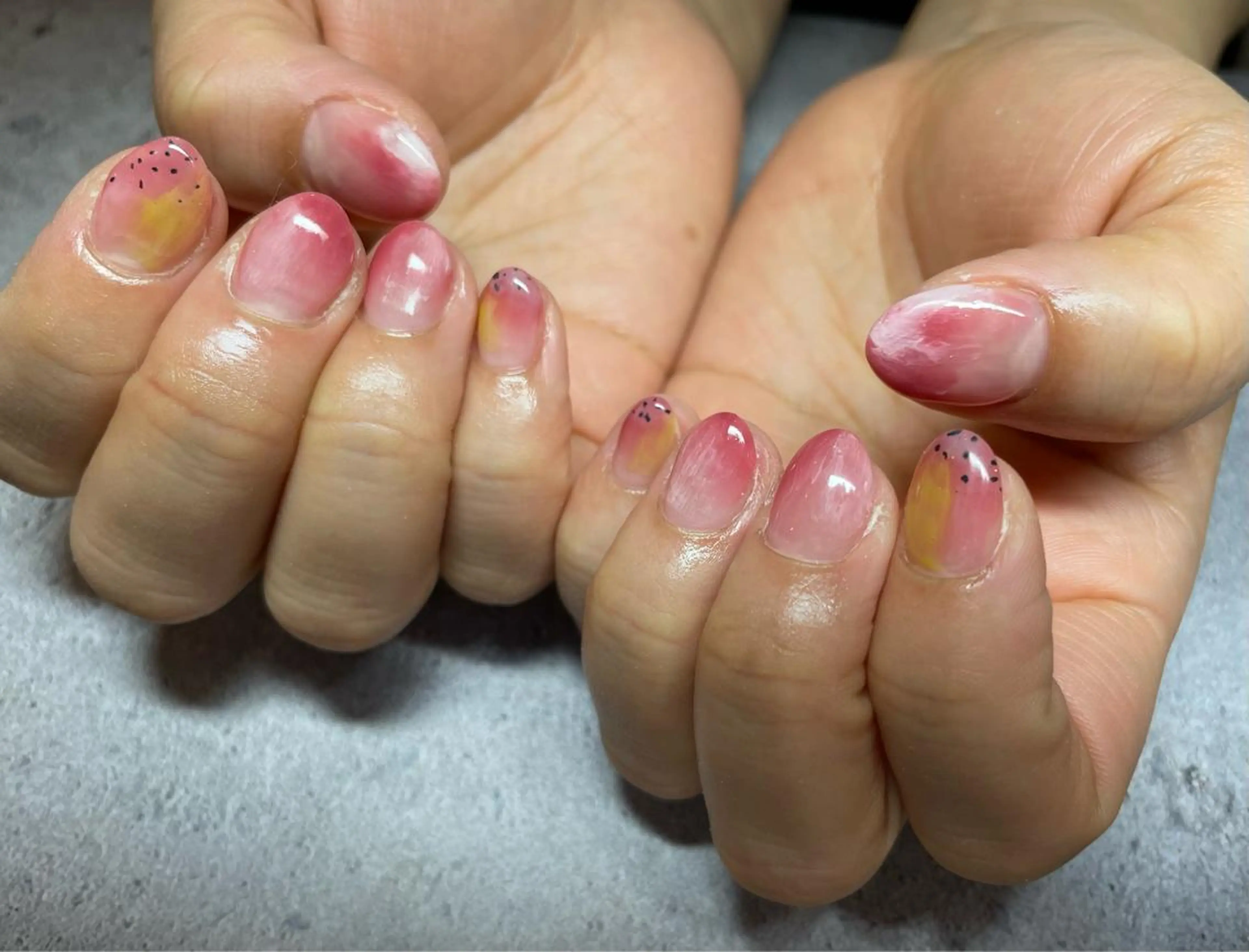 ネイル ニュアンスネイル 春ネイル ハンドネイル ハンドケア Crescent Eye濱谷のネイルデザイン