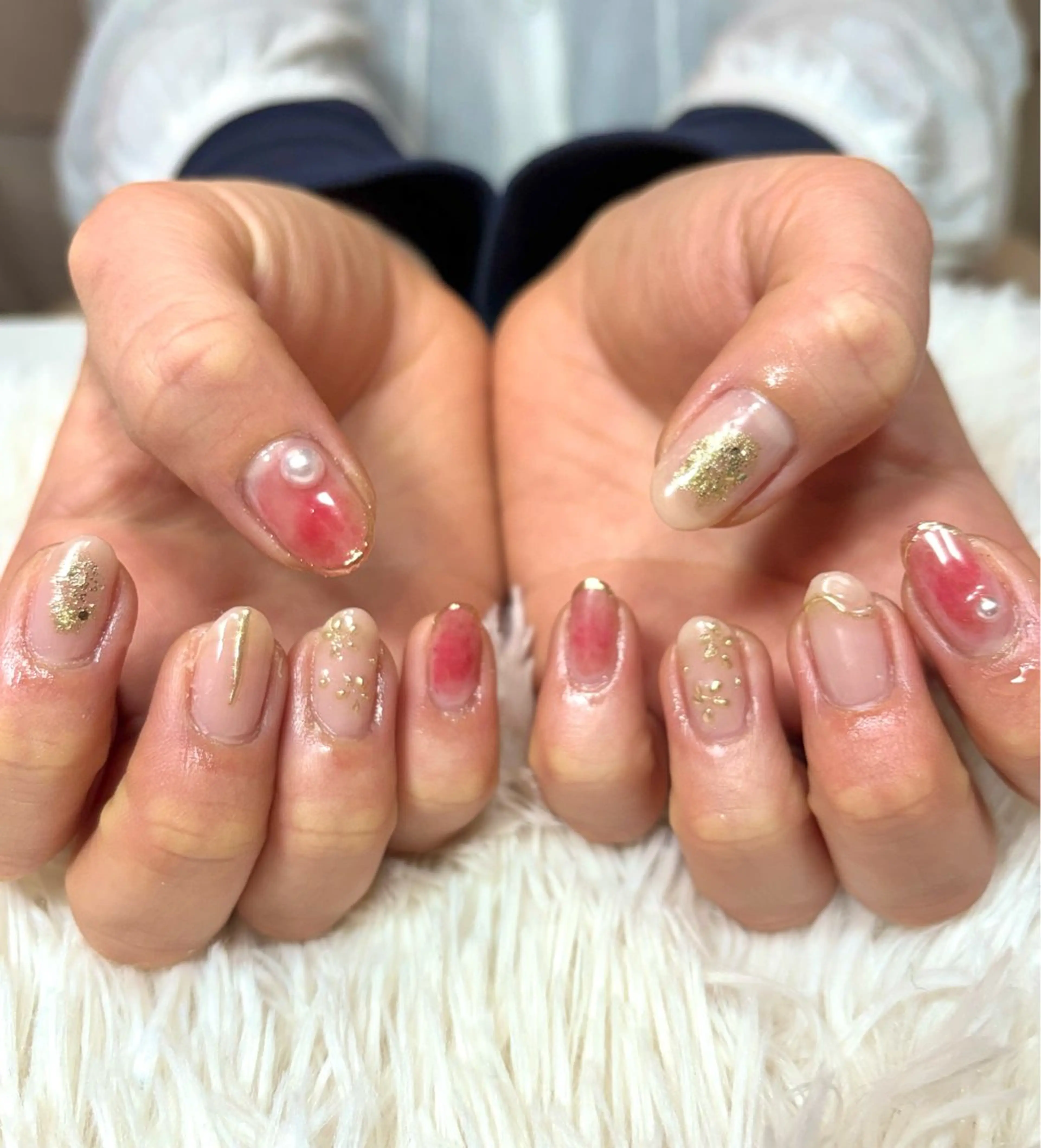 ネイル ミラーネイル ニュアンスネイル ブライダルネイル ハンドネイル LUANA n'sのネイルデザイン