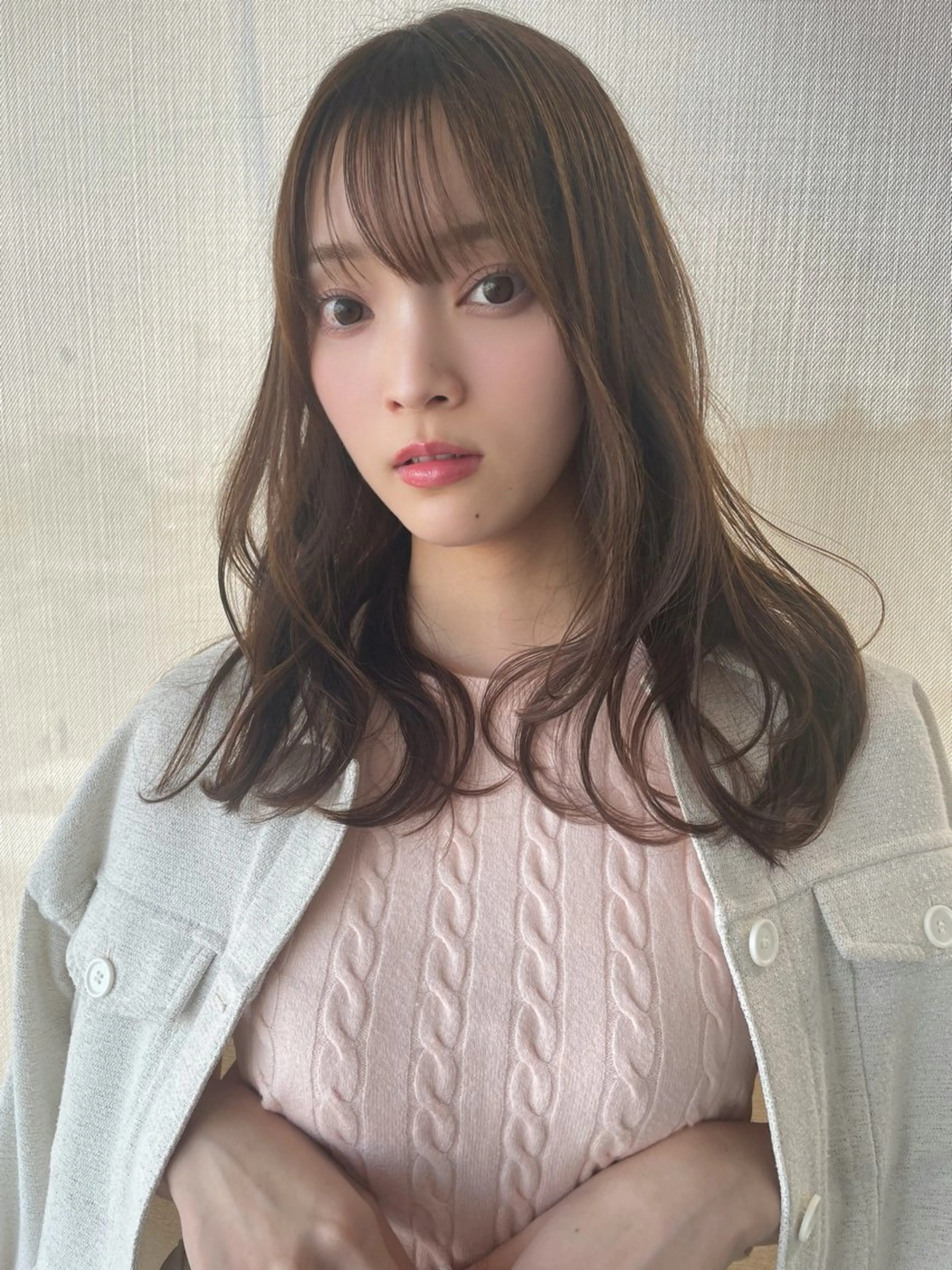 セミロング カラー 顔まわりレイヤー 韓国風ヘア レイヤーカット カット ヘアカラー トリートメント 河合秀明/ショート /ボブ/レイヤーのヘアスタイル