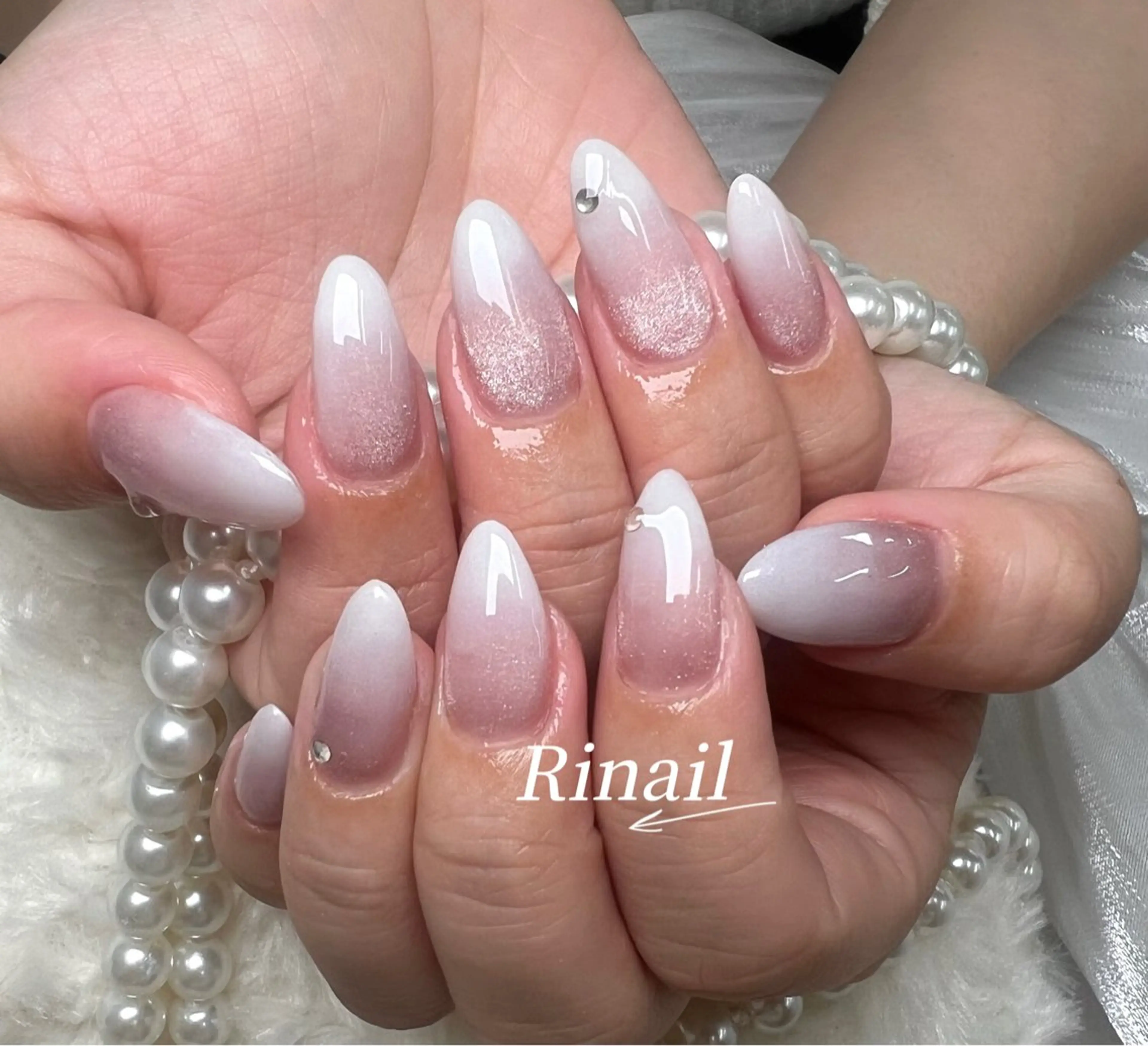 ネイル アートネイル チークネイル 長さ出し フラッシュネイル フットネイル YK Rinのネイルデザイン