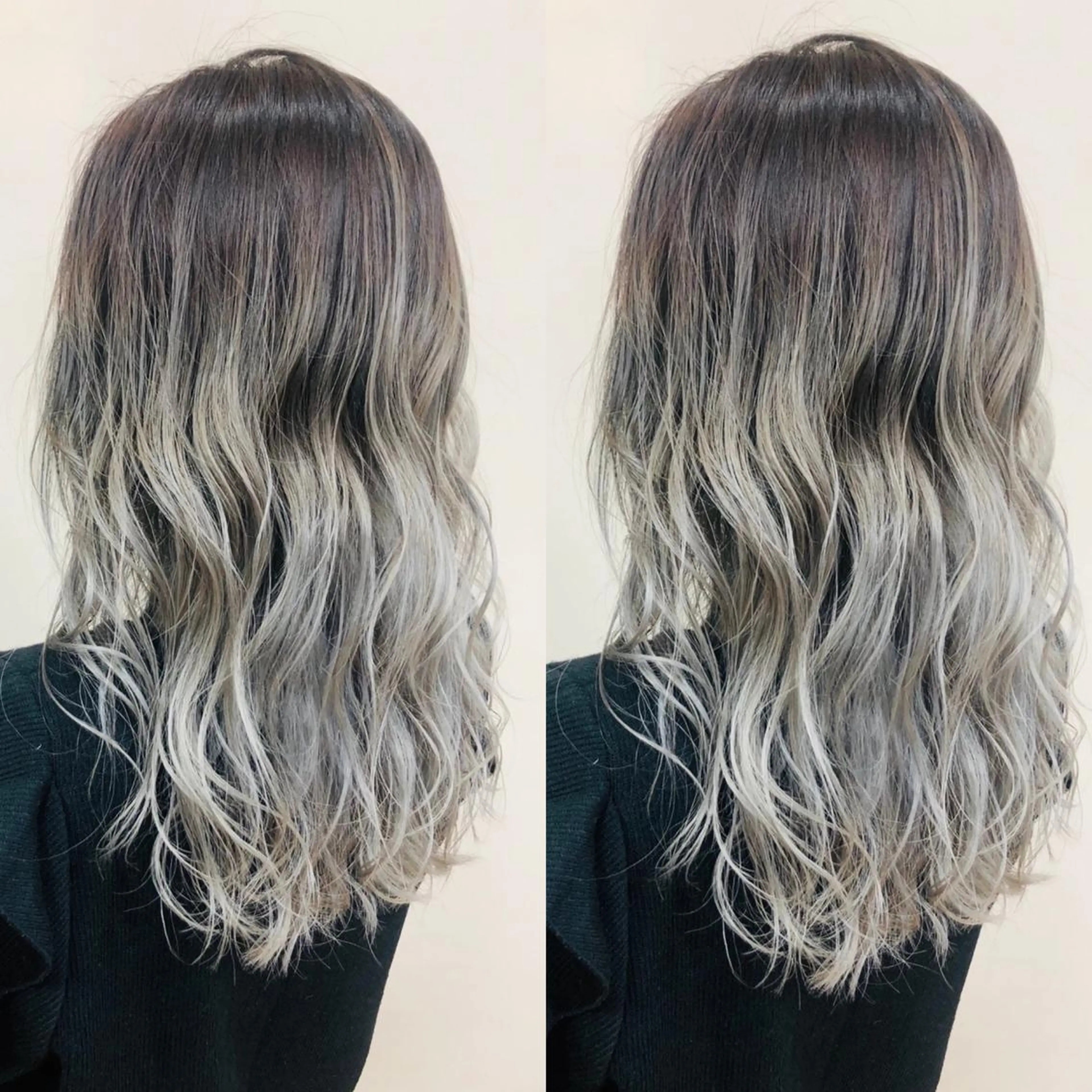 セミロング カラー アッシュ ブリーチ ダブルカラー グラデーションカラー バイオレットカラー hair studio  jyym's所属・ボーイッシュ美容師 刈り上げ/ショートのヘアスタイル