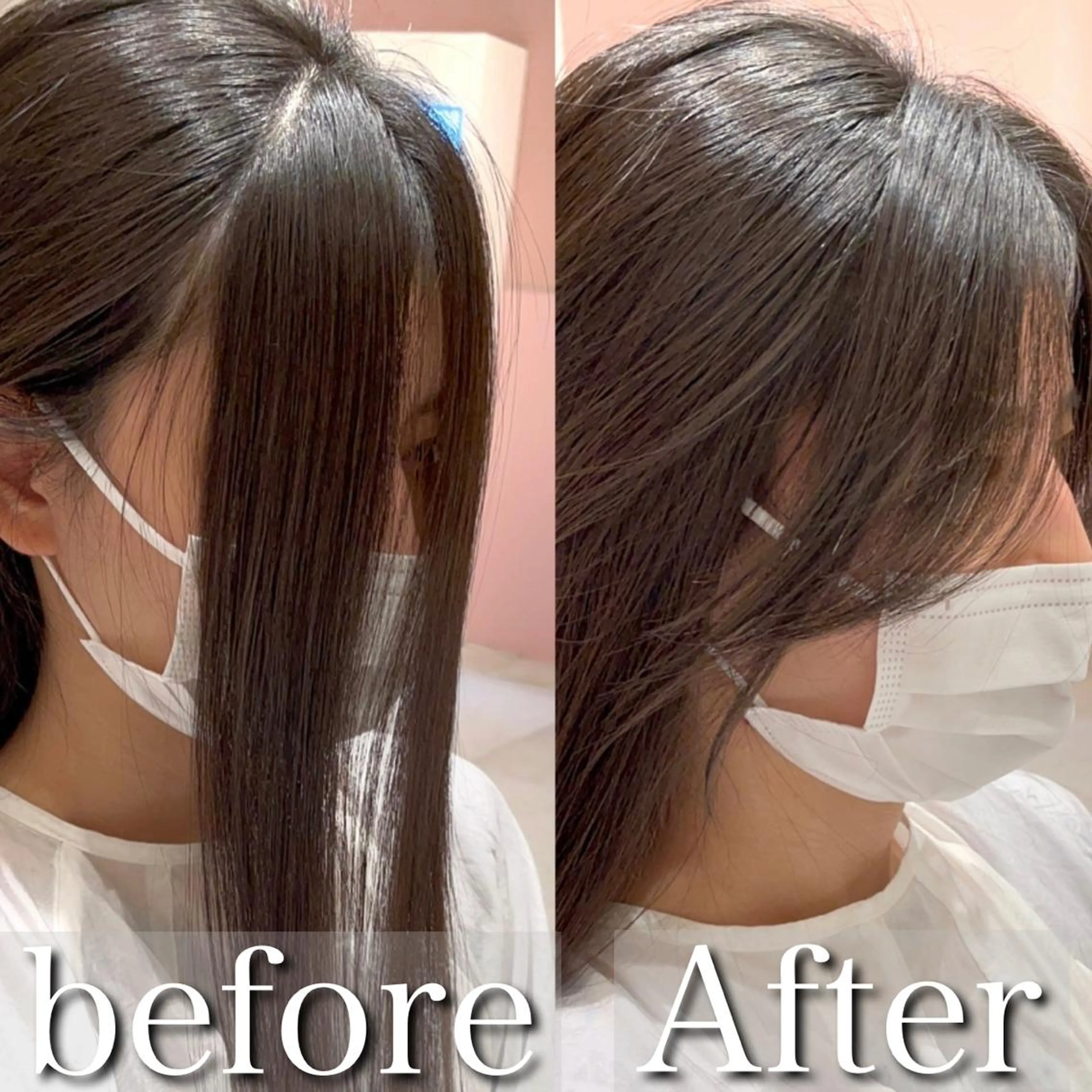 セミロング カラー アッシュ ベージュカラー 黒髪 ブリーチ ブルーカラー 顔周り特化/韓国ヘア /レイヤー/吉野幸大のヘアスタイル