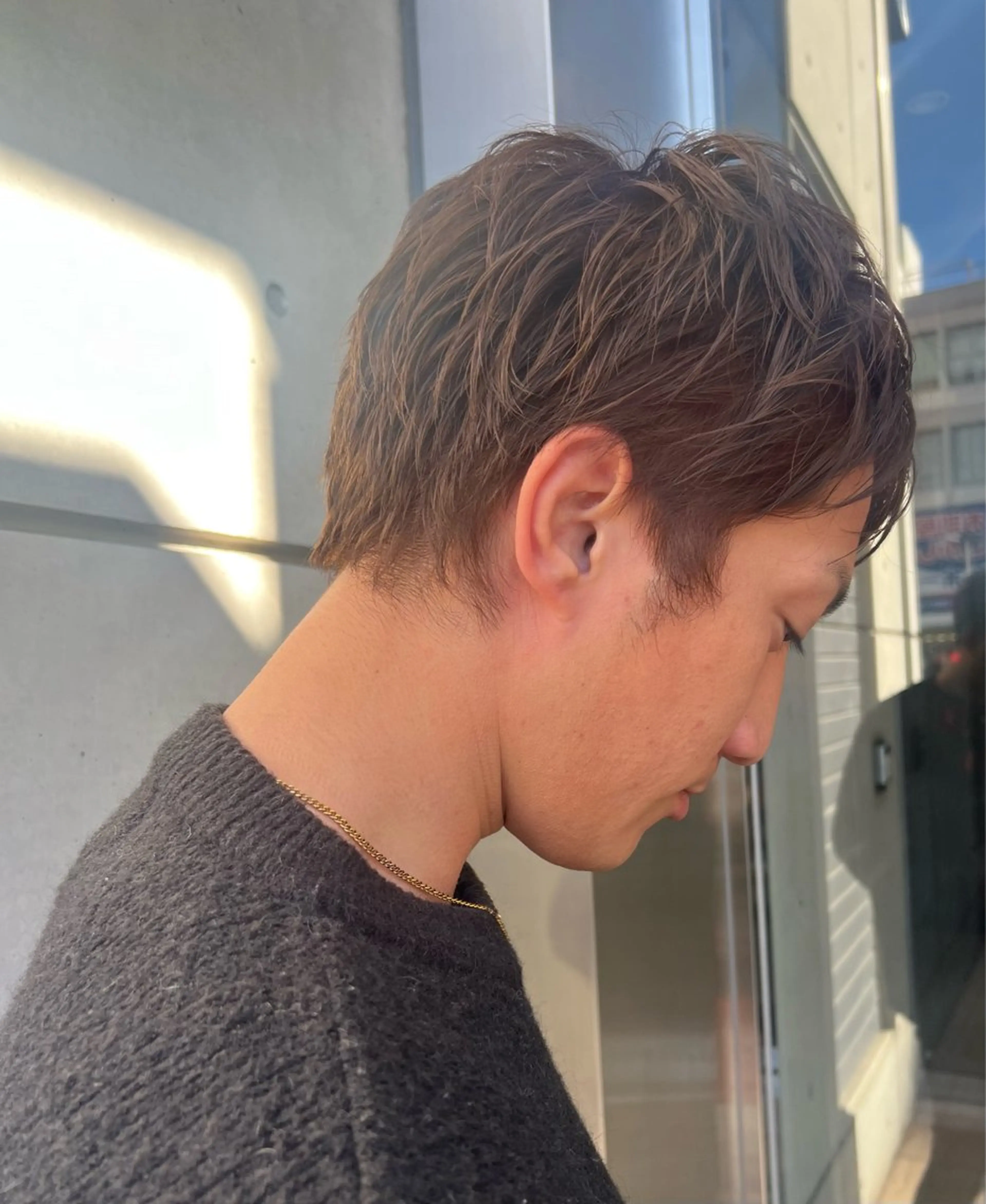 ショート カラー メンズ IKU顔周りレイヤー /ボブ/透明感カラーのヘアスタイル