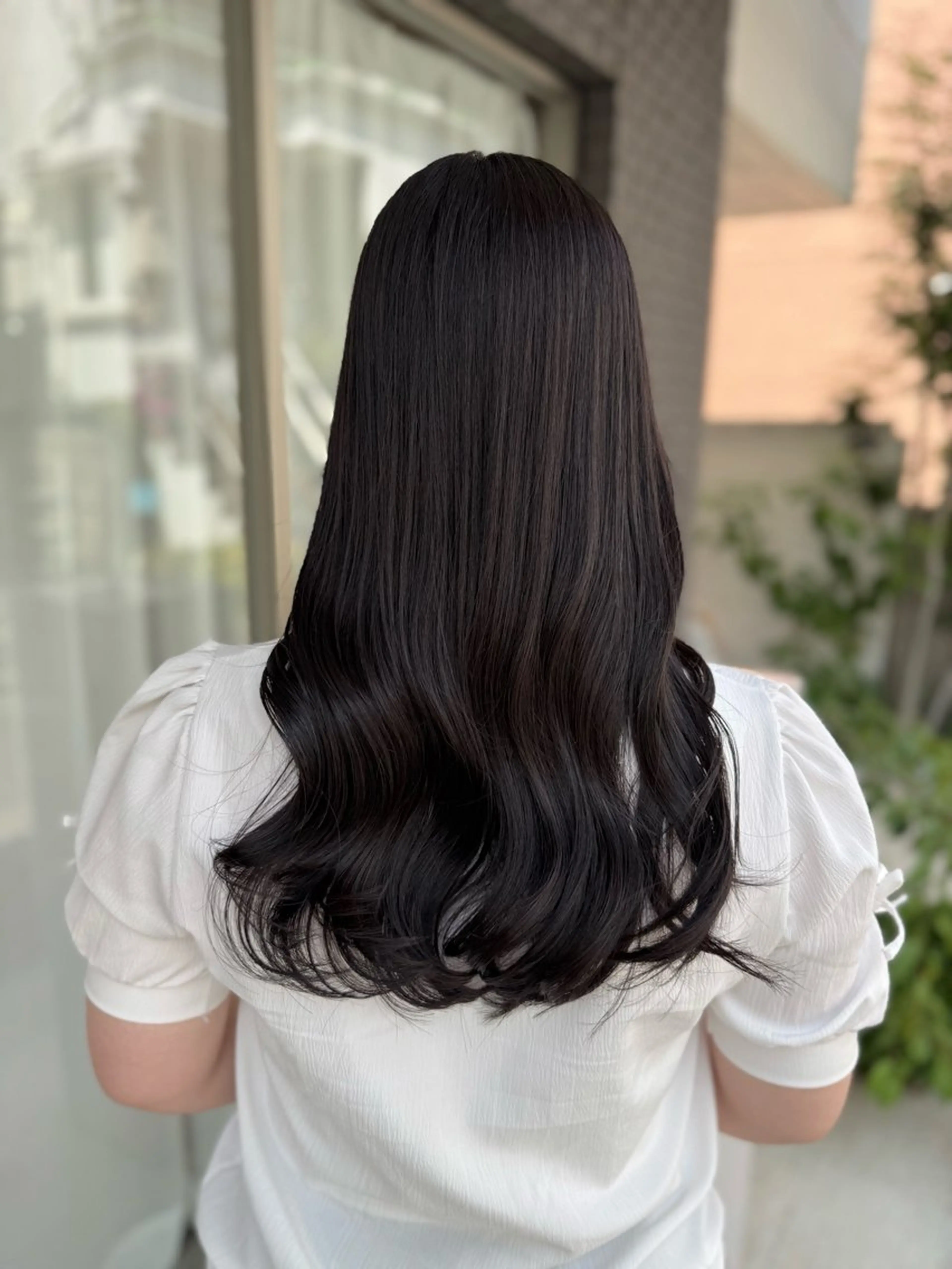 セミロング カラー グレージュ ラベンダーカラー ラベンダーグレージュ ラベンダーグレー カット ヘアカラー トリートメント グレージュ/レイヤー /韓国ヘア/RISAのヘアスタイル