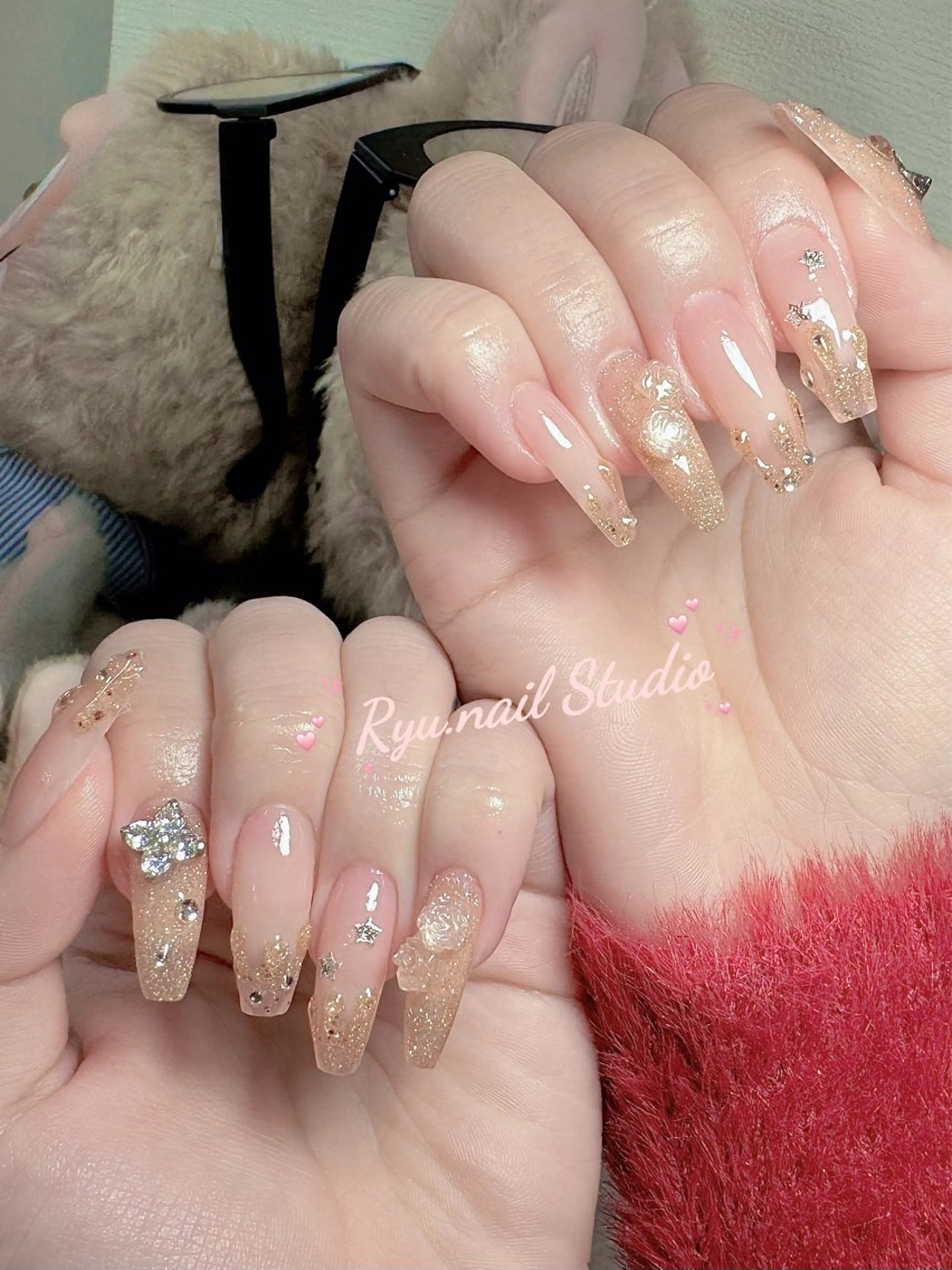 ネイル アートネイル フレンチネイル ジェルネイル キラキラネイル ニュアンスネイル Ryu Nail YukiChanのネイルデザイン