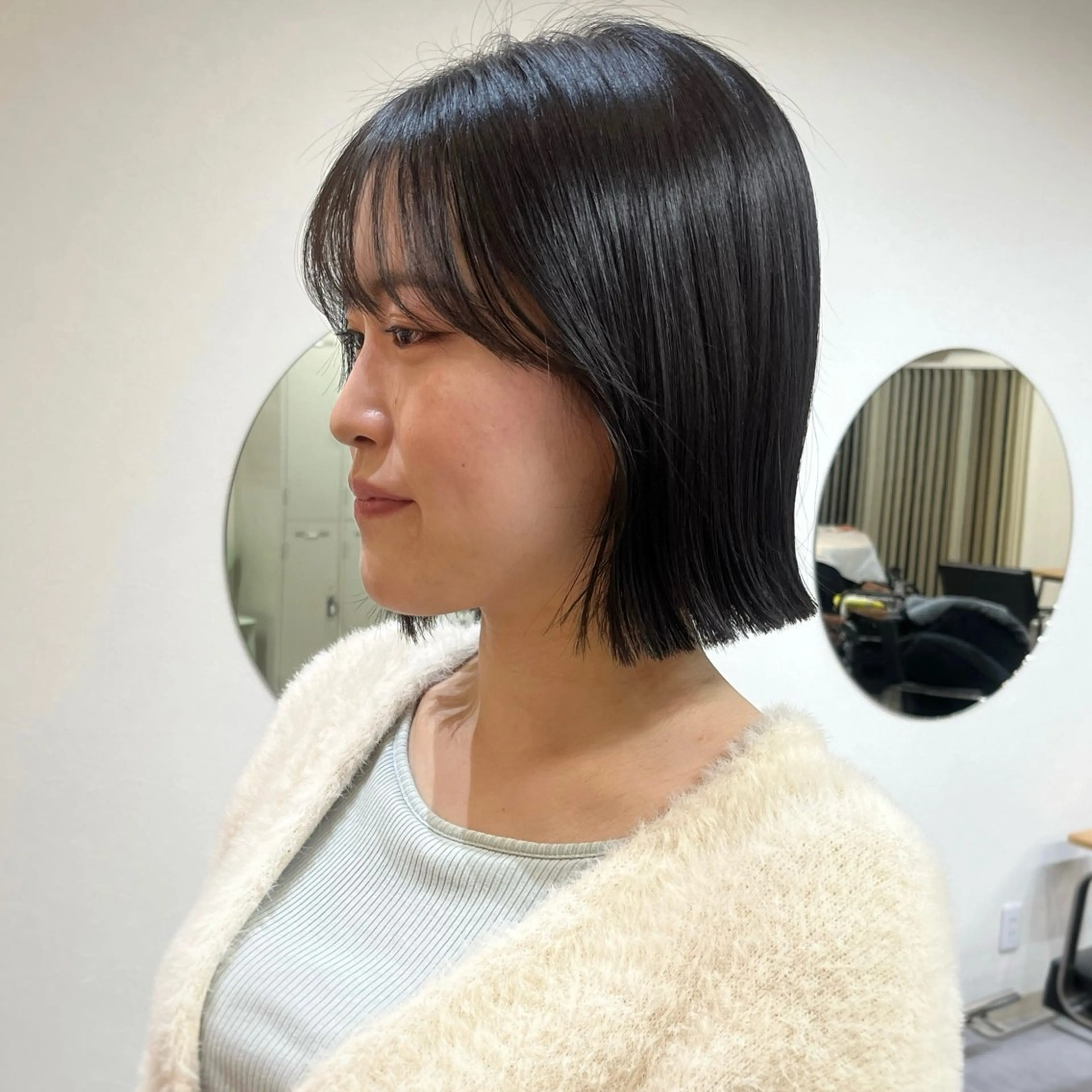 ショート ボブ 顔周りカット 小顔カット カット トリートメント ボブ/透明感カラー /坂口恵梨子のヘアスタイル