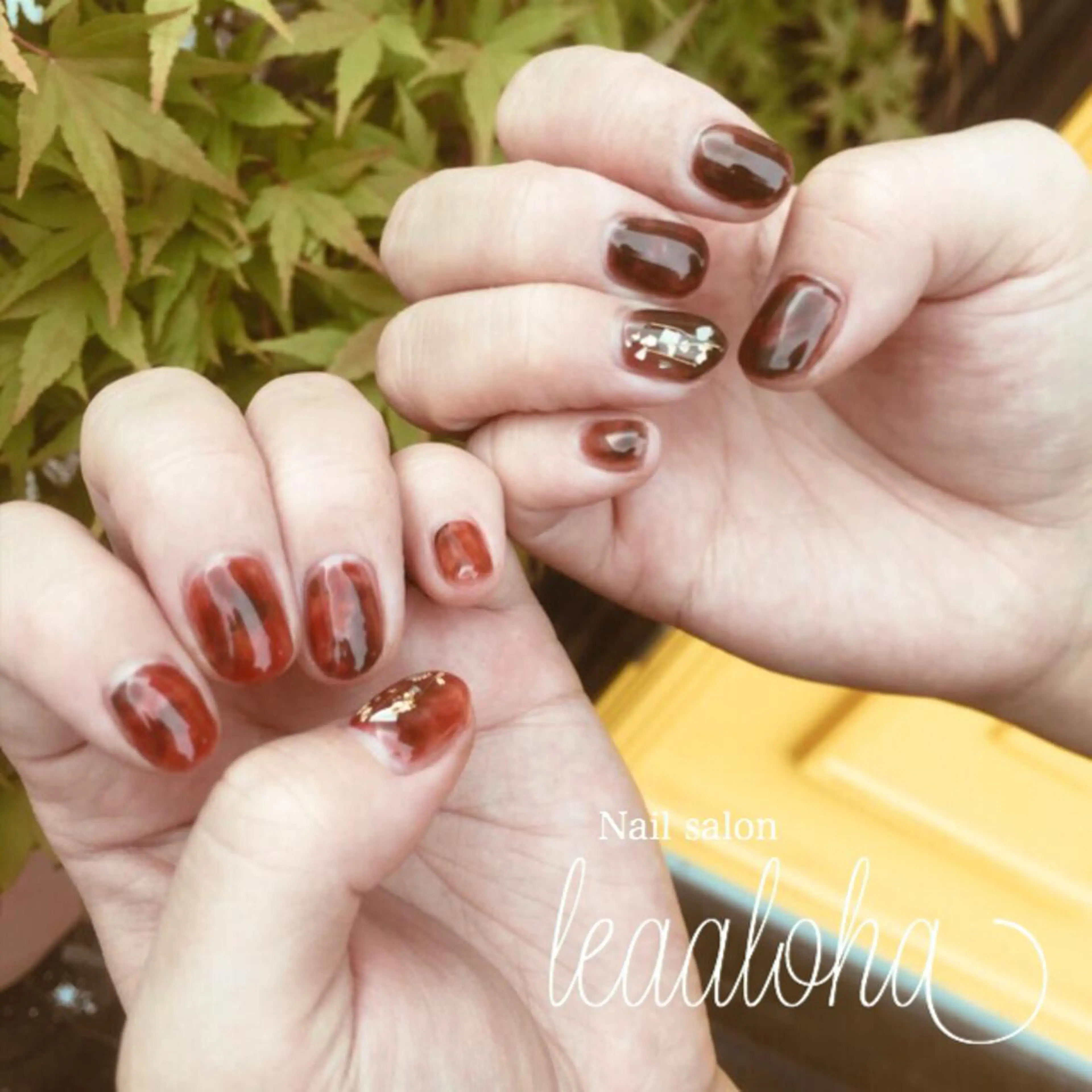 ネイル アートネイル ブラウン クリアネイル フットネイル ジェルネイル ハンドネイル フットネイル leaaloha byBROWN HAIR所属・レアアロハ宇都宮 /ネイル.スクールのネイルデザイン