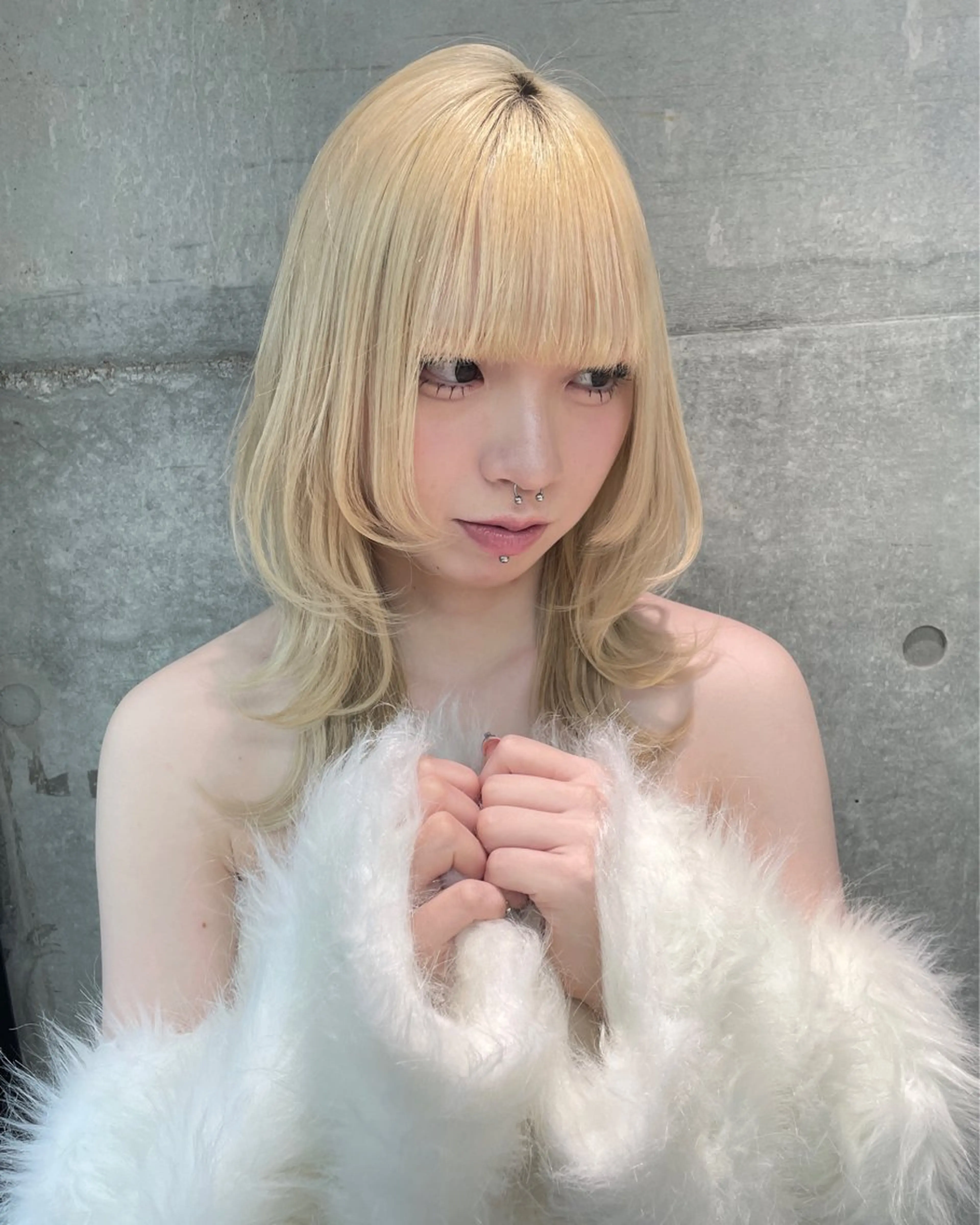 セミロング カラー ヘアアレンジ 韓国ヘア/レイヤー Londエレンのヘアスタイル