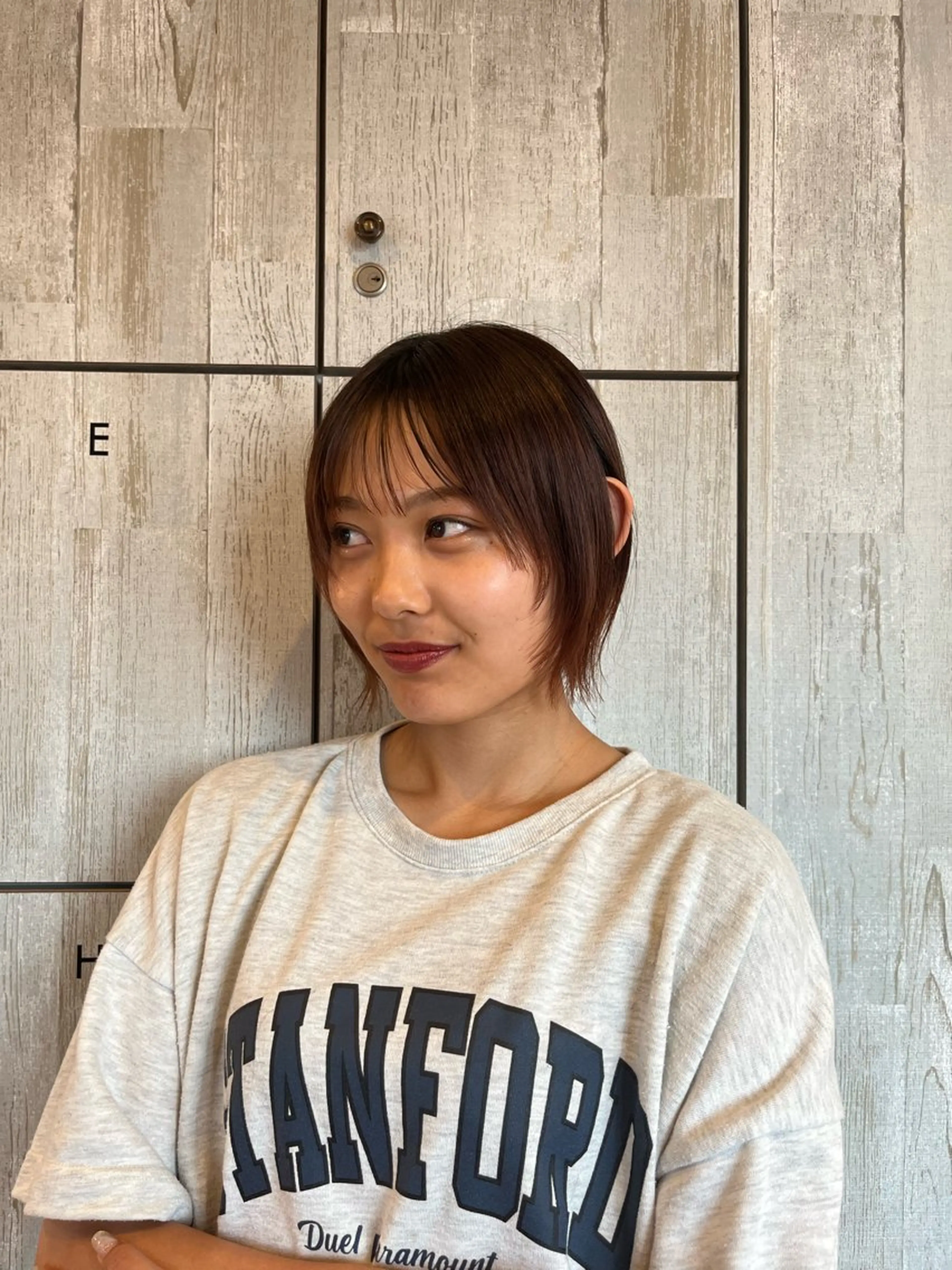 ショート ボブレイヤー ボブ レイヤーカット 顔まわり/透け感 カラー/青栁優🔆のヘアスタイル