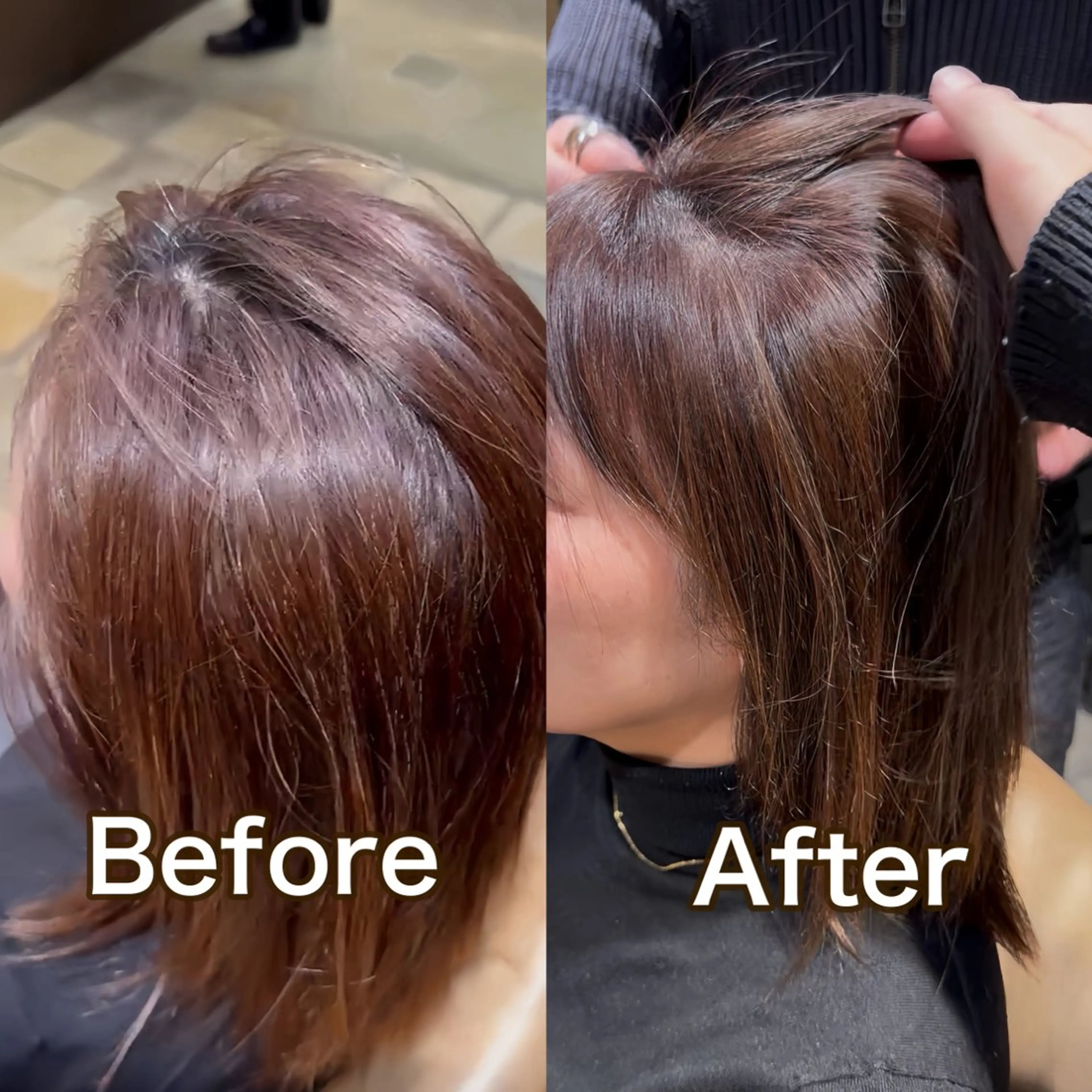 ミディアム カット ヘアカラー トリートメント ダブルカラー/ 髪質改善/ハクのヘアスタイル