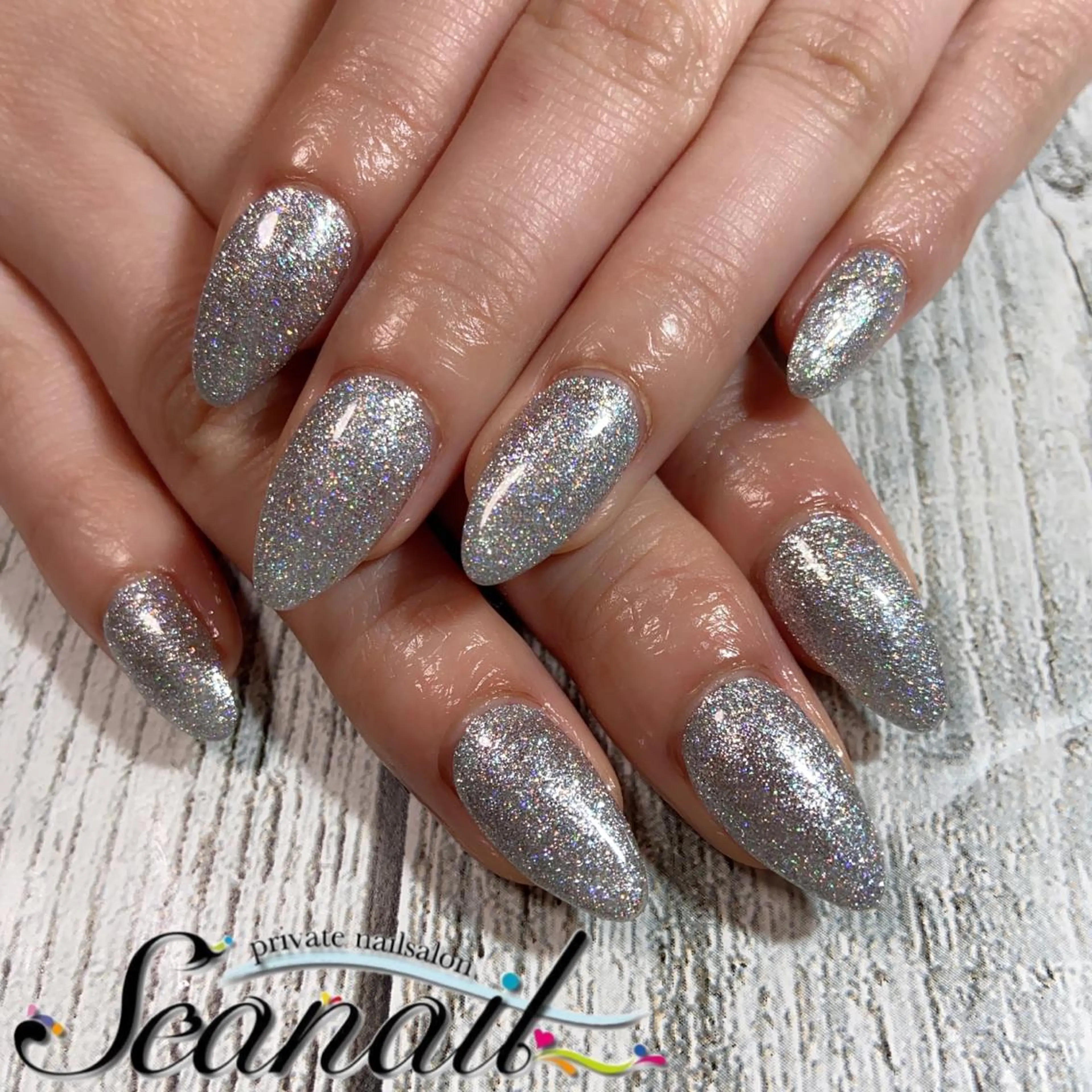 ネイル アートネイル オーロラネイル フットネイル ジェルネイル ラメ(グリッター) 小尾 栞のネイルデザイン