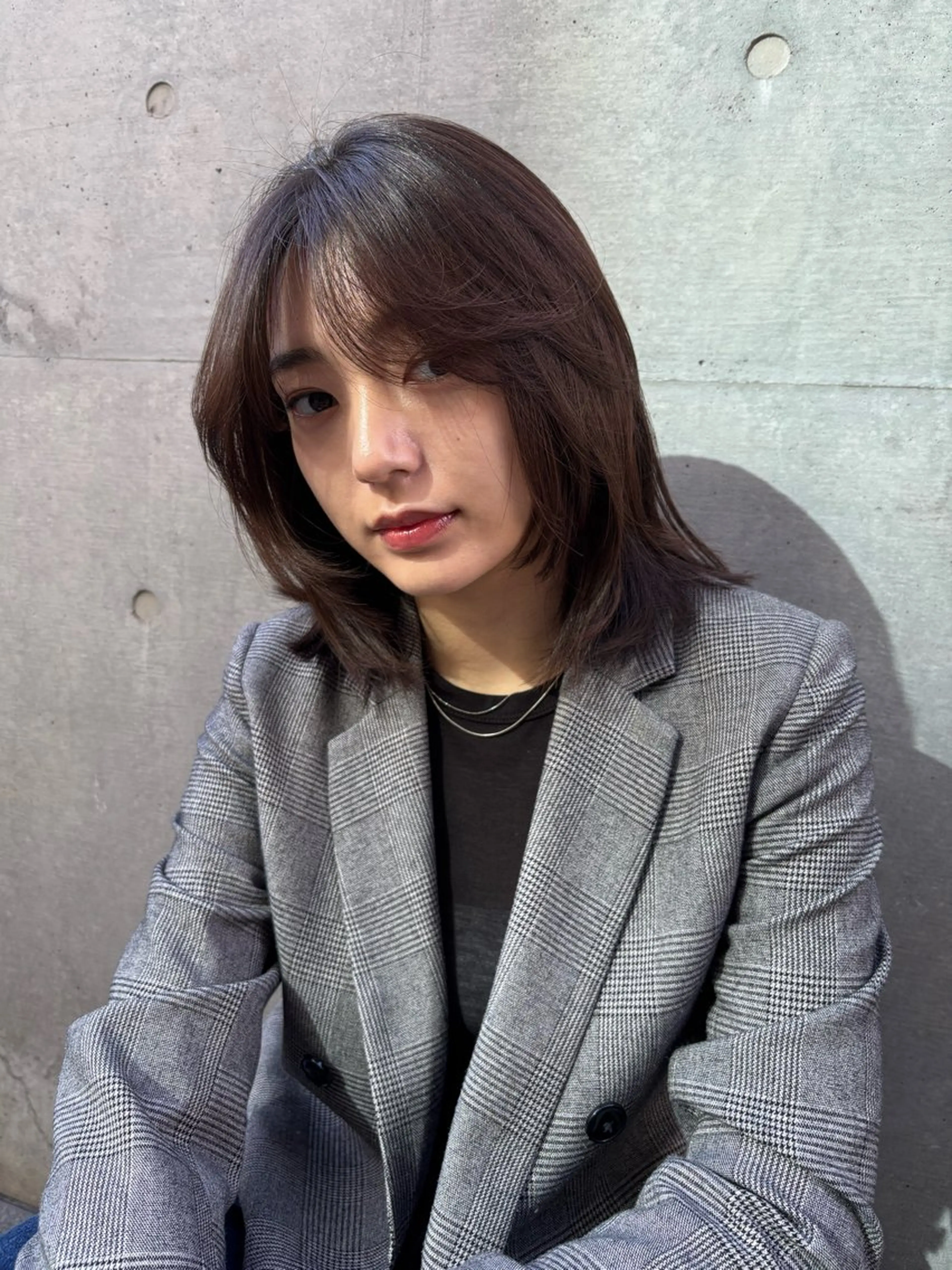 ミディアム レイヤーカット ボブ/ミディアム 親しみやすさ/さくらのヘアスタイル