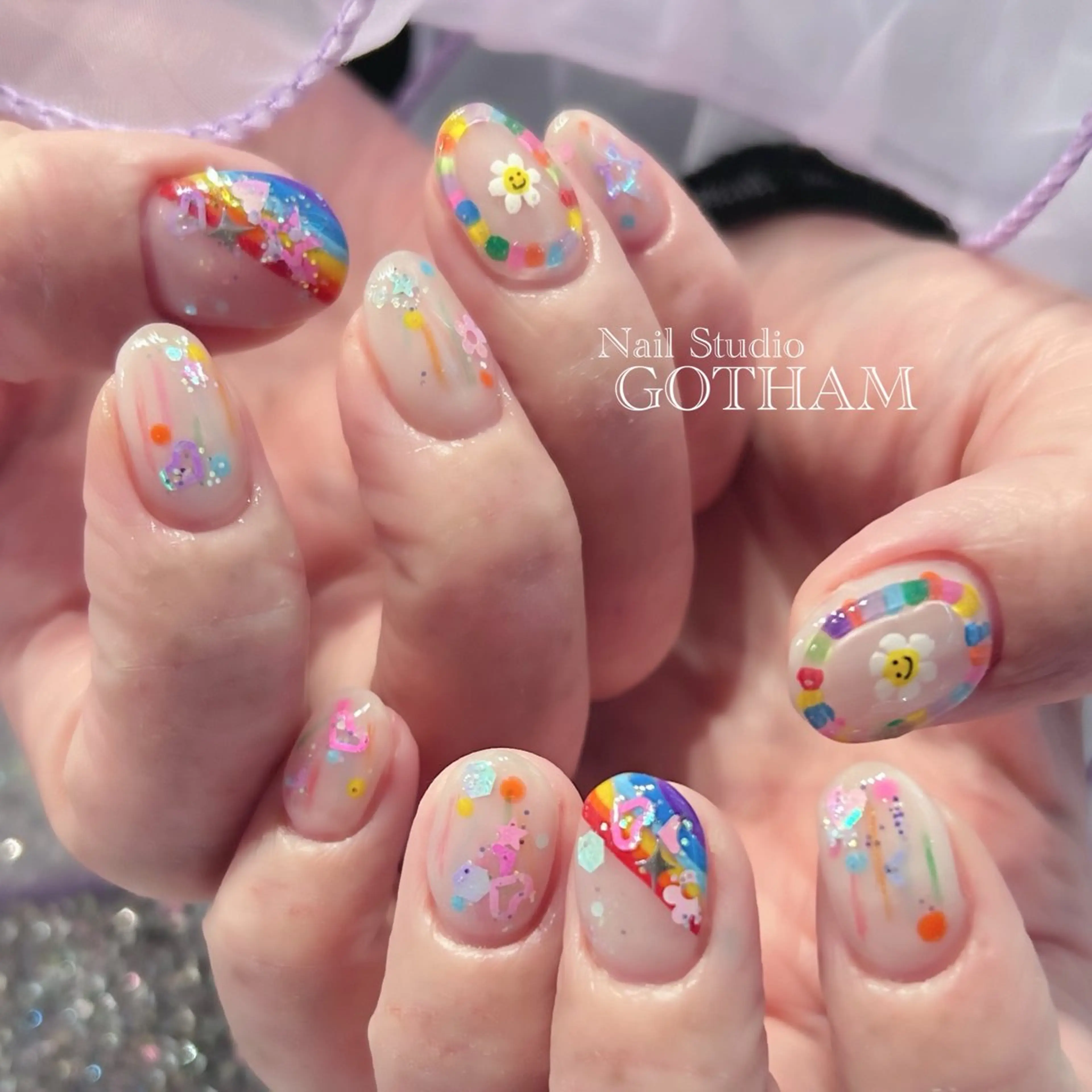 ネイル ハンドネイル 高円寺駅からすぐ🌈 ネイルGOTHAMのネイルデザイン