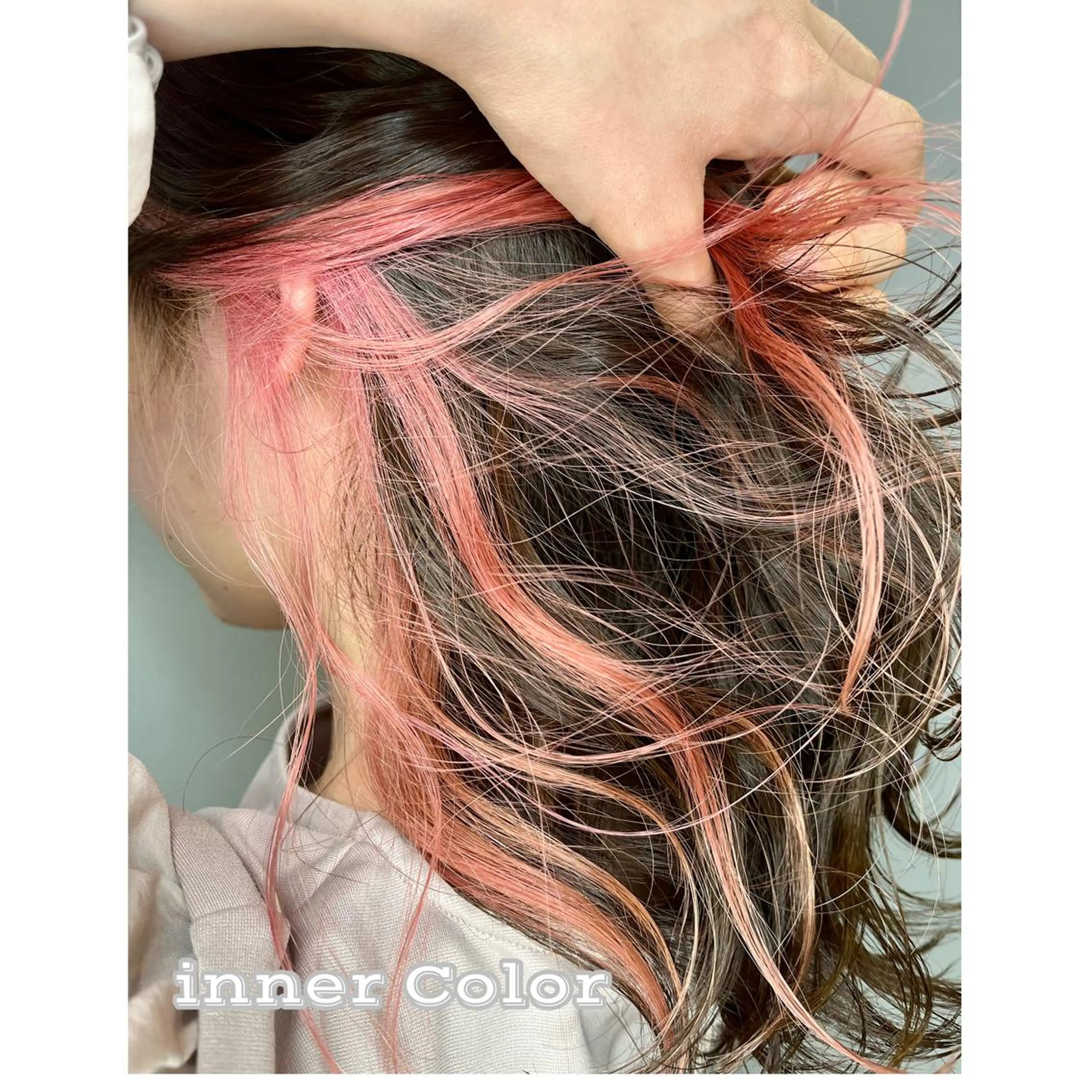 ミディアム カラー ヘアアレンジ ミディアムパーマ アディクシーカラー バレイヤージュ 黒髪 ブリーチ 二ヶ月綺麗が続くレ イヤー/星野六三四のヘアスタイル