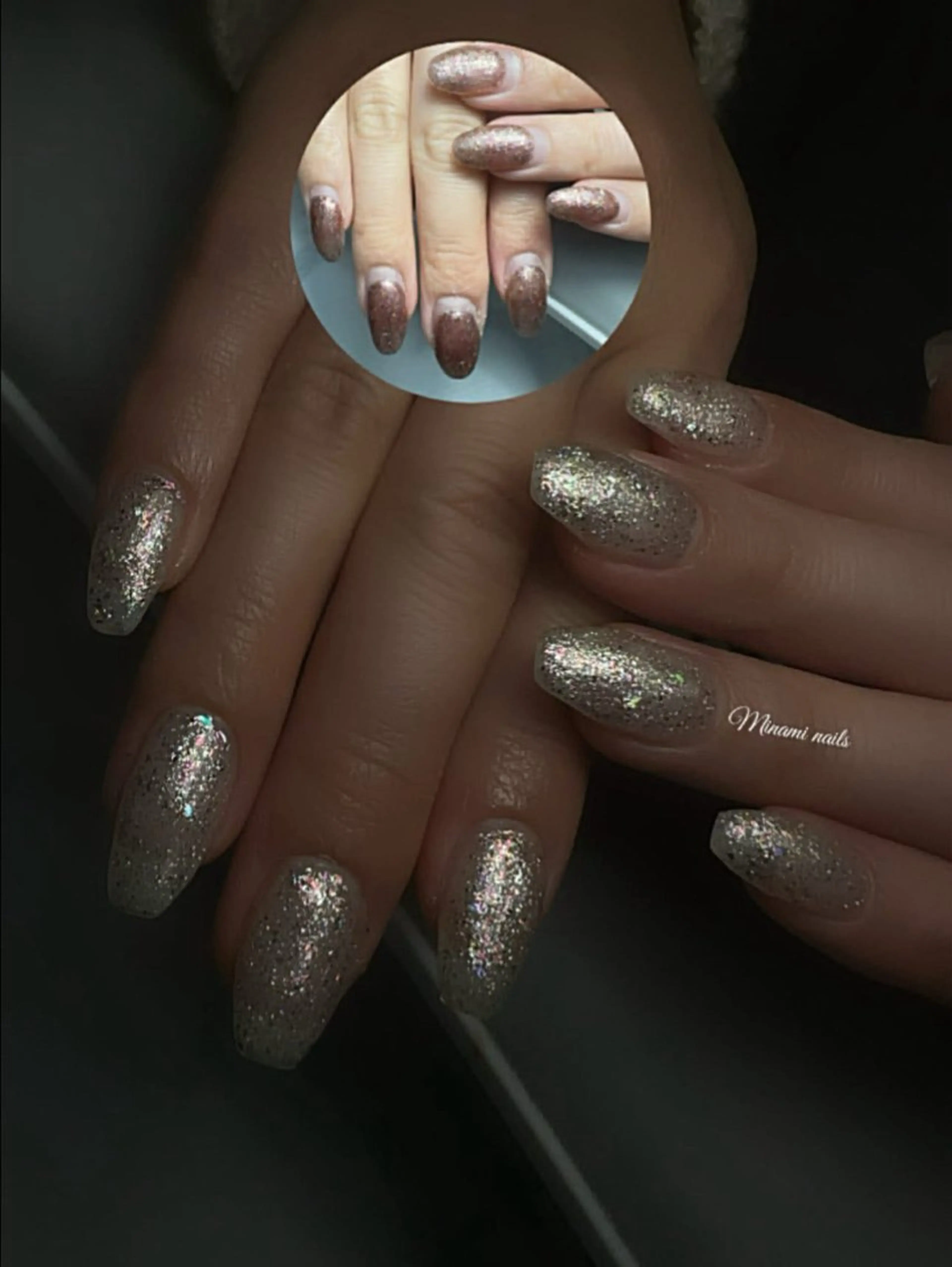 ネイル アートネイル オーロラネイル ガーリー キラキラネイル 韓国ネイル Minami Nailsのネイルデザイン