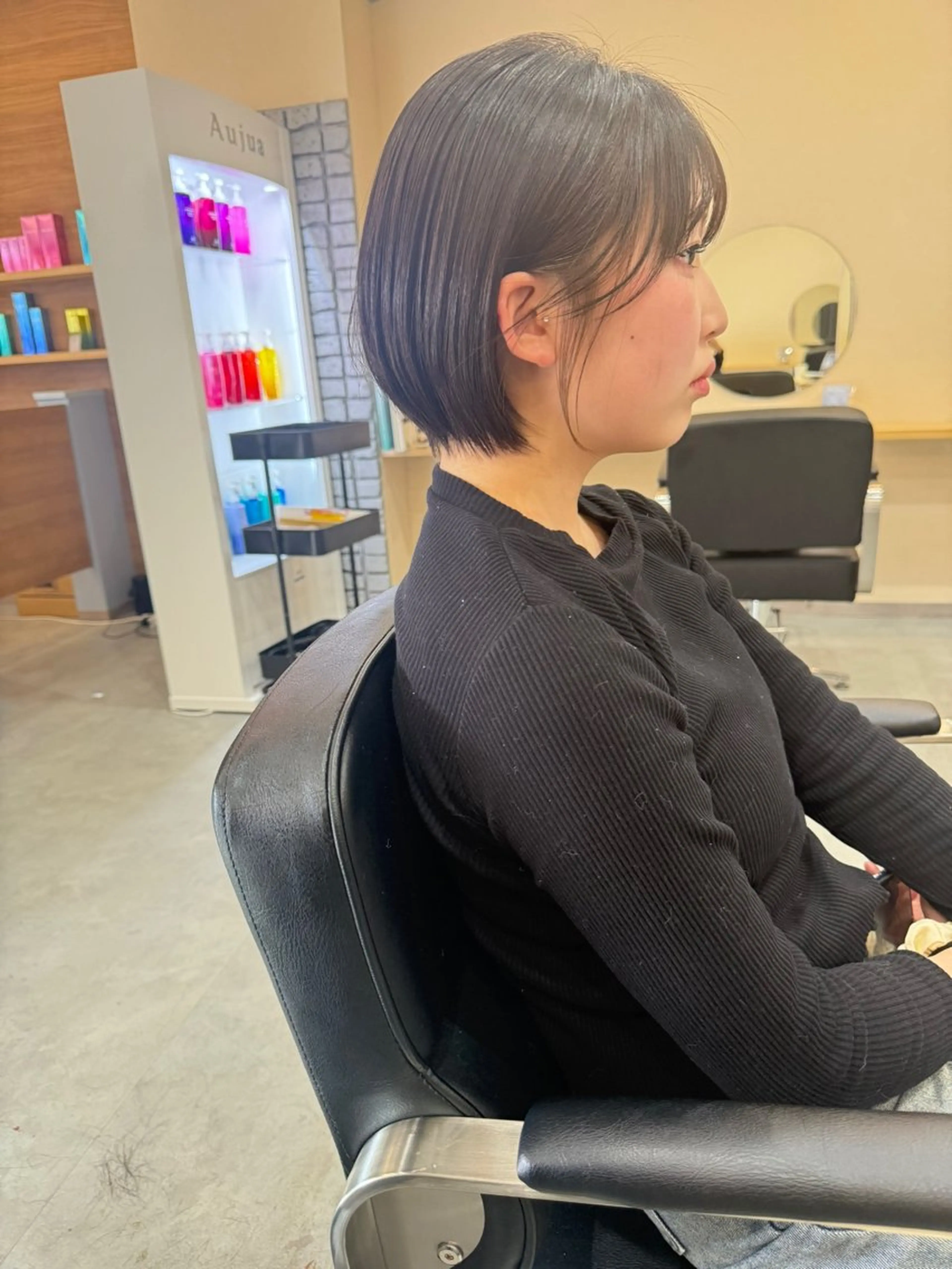 ショート ショートボブ ボブレイヤー ボブ 髪質改善 韓国風ヘア 縮毛矯正 トリートメント suii..hair designのヘアスタイル