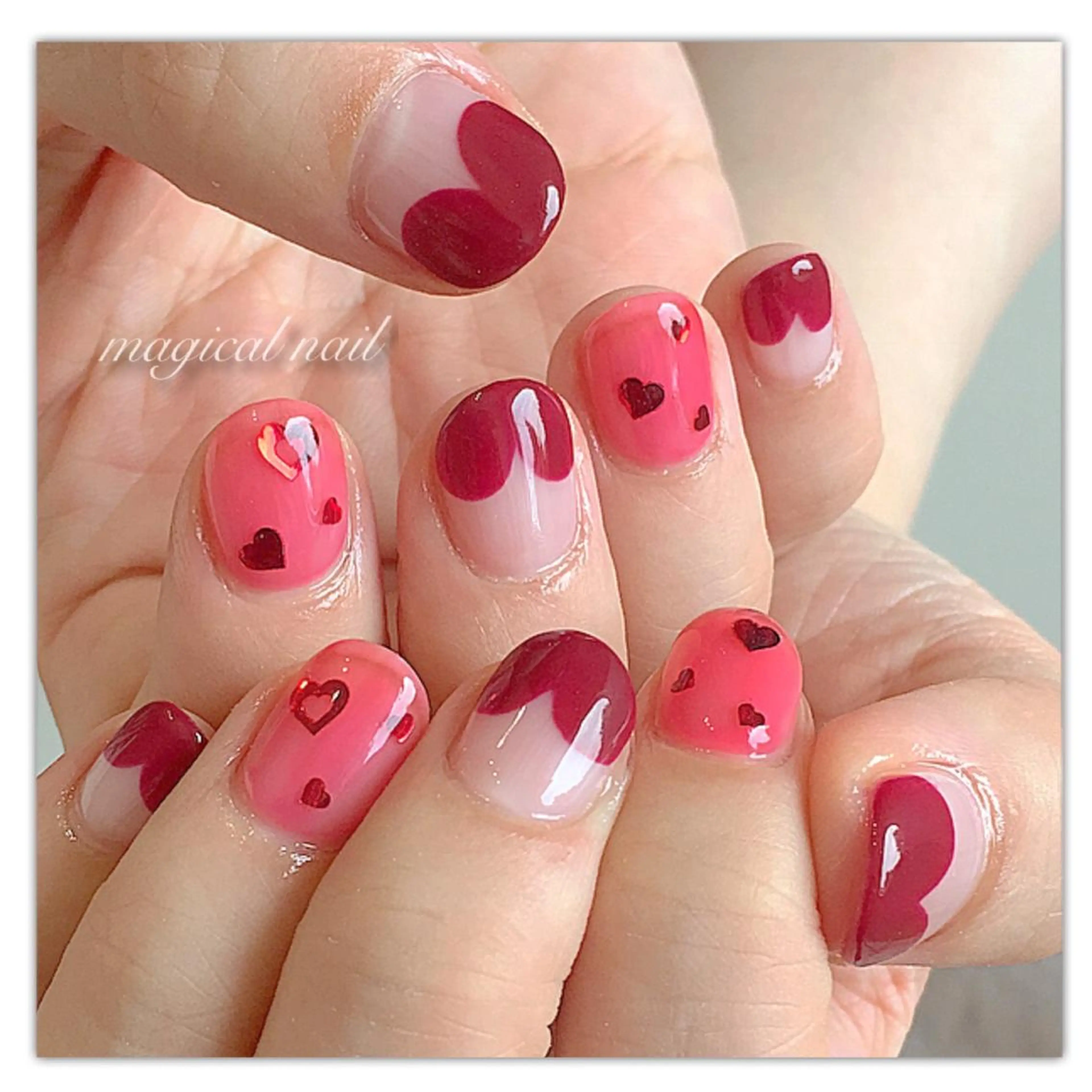 ネイル ハート ハンドネイル magical nailのネイルデザイン