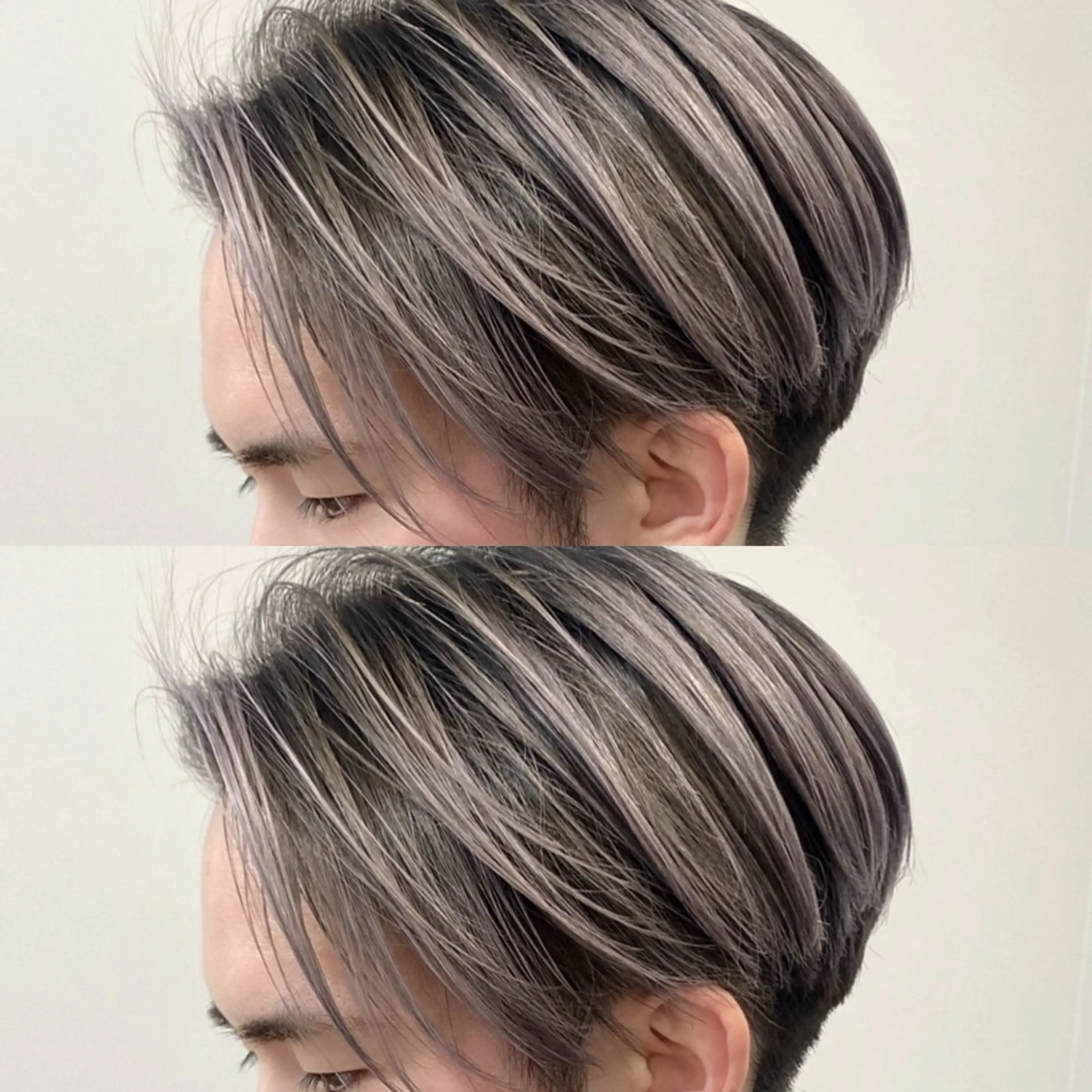 ショート カラー メンズ ヘアカラー ハイライト、レイヤー カット/西梅田/中西のヘアスタイル