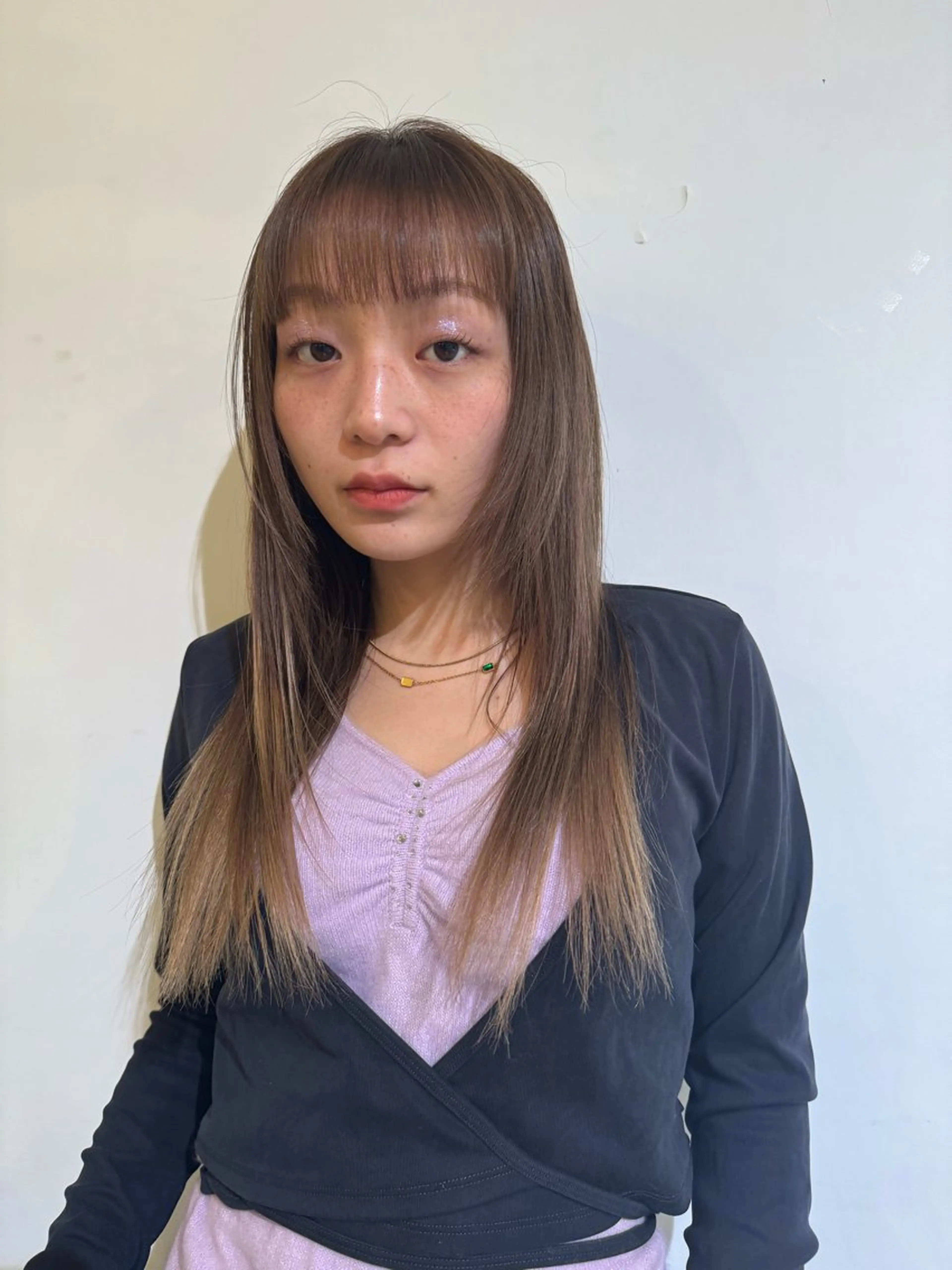 ロング カラー カット ヘアカラー ブリーチカラー🎀 韓国風/寺門美優のヘアスタイル