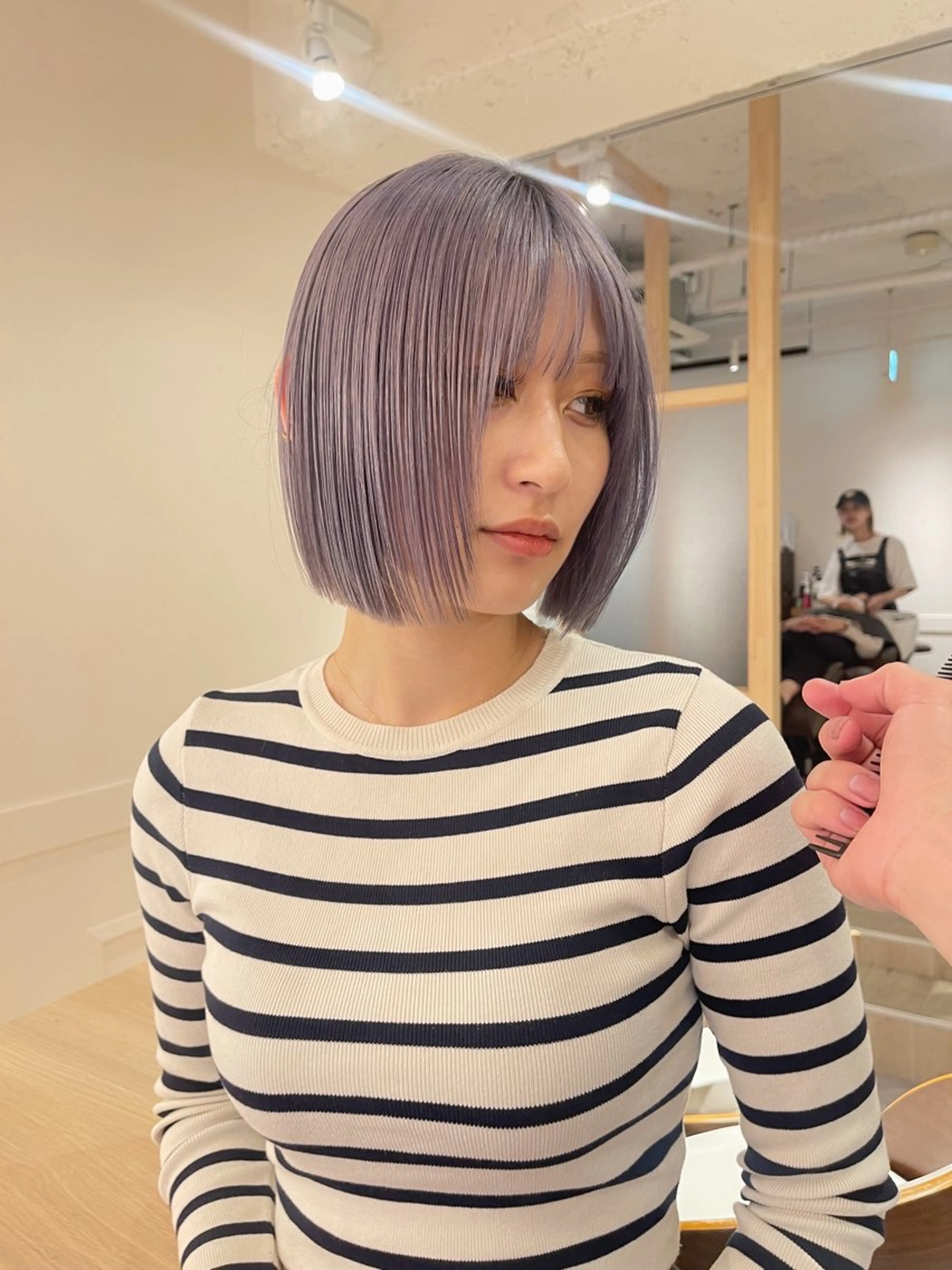 ミディアム カラー ハイトーンカラー ラベンダーカラー パープルカラー ボブ カット ヘアカラー トリートメント “ミニモ最高評価獲得 “代表"Kohei"のヘアスタイル