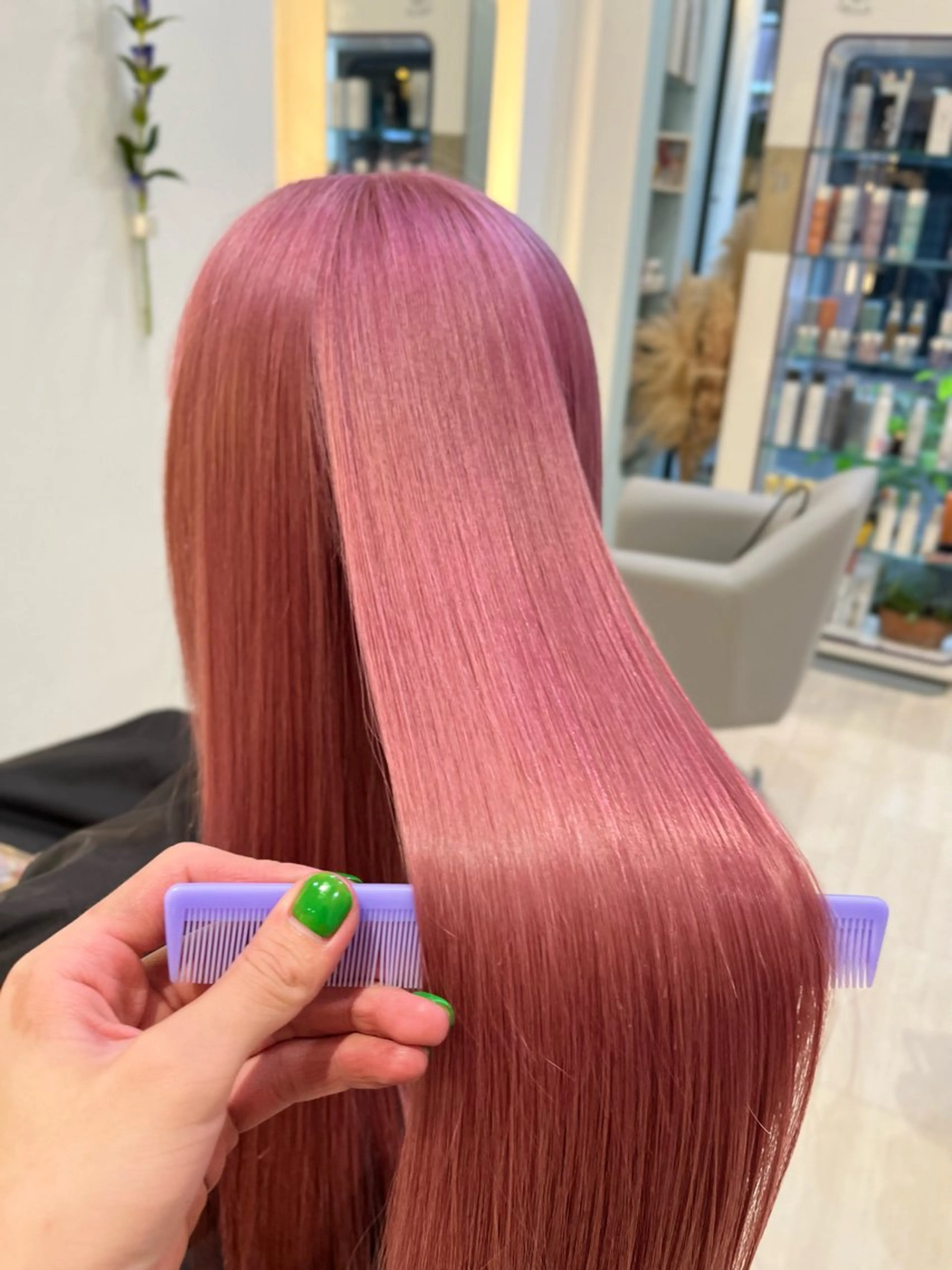 ロング カラー ハイトーンカラー ピンクカラー ヘアカラー R u i/ブリーチ /京都/河原町のヘアスタイル