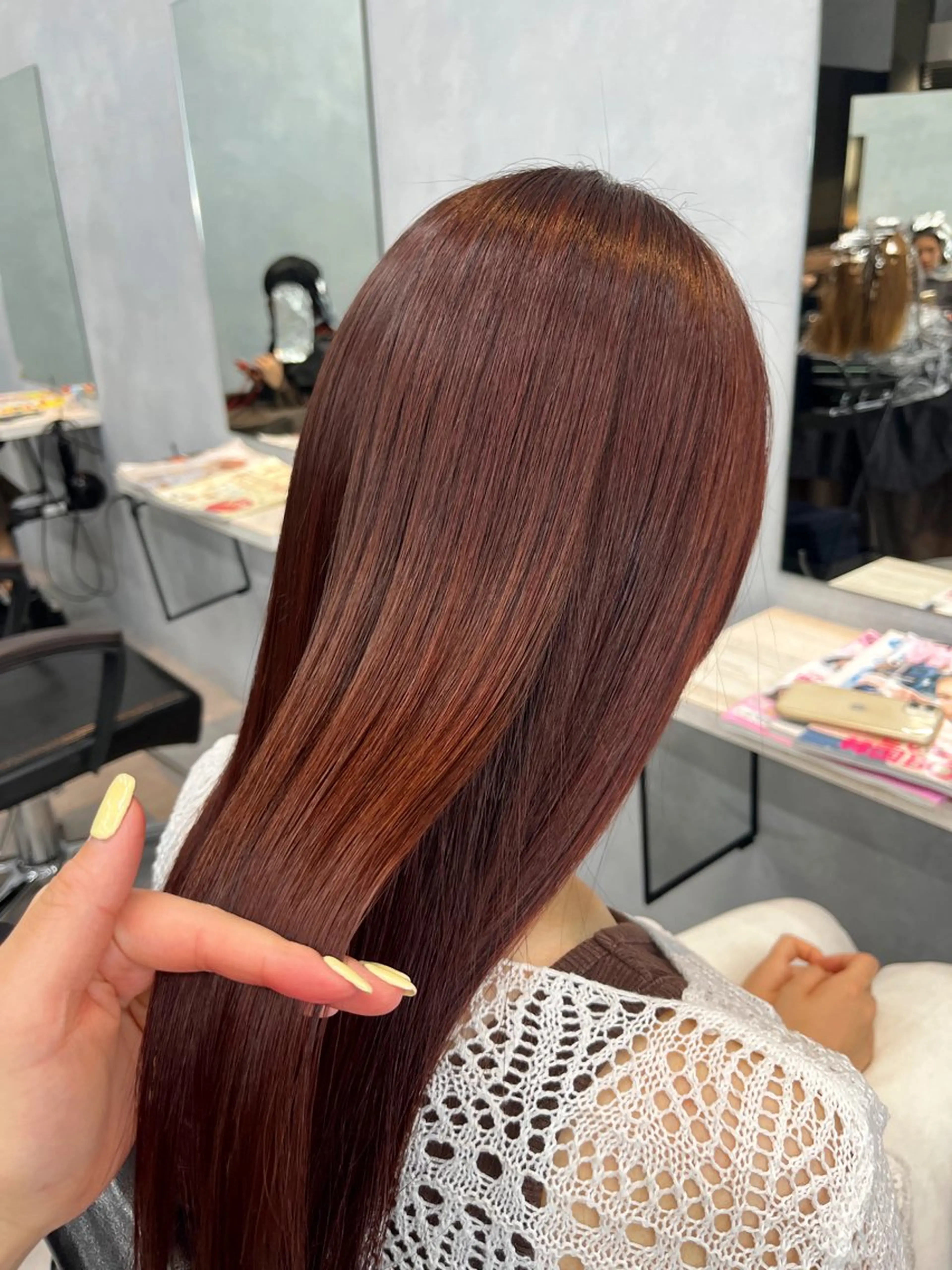 ロング カラー カット 縮毛矯正 トリートメント 🦩レイヤー|透明感 カラー🦩makoのヘアスタイル