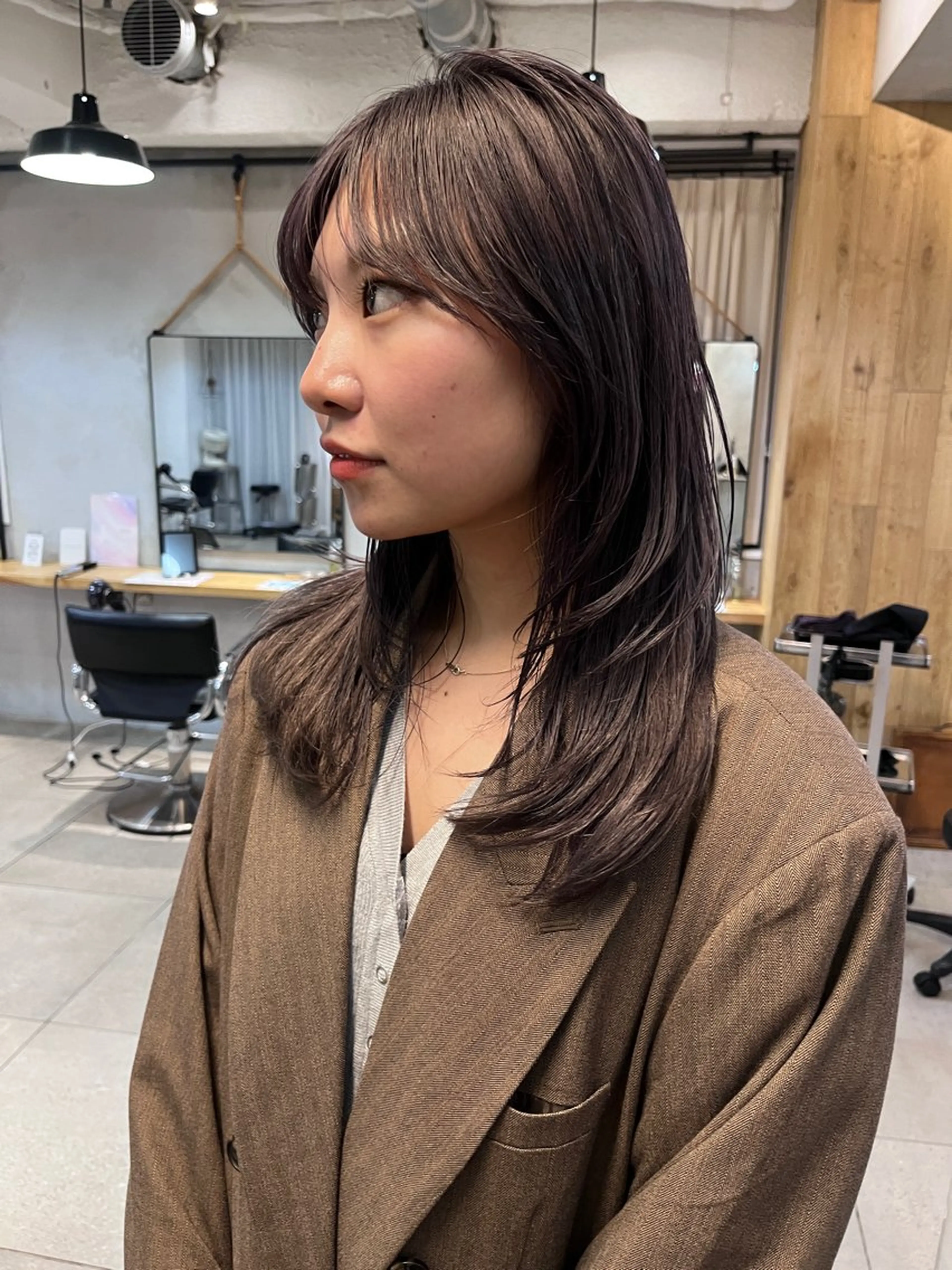 セミロング カラー 赤み消しカラー/ オリーブ/トモキのヘアスタイル