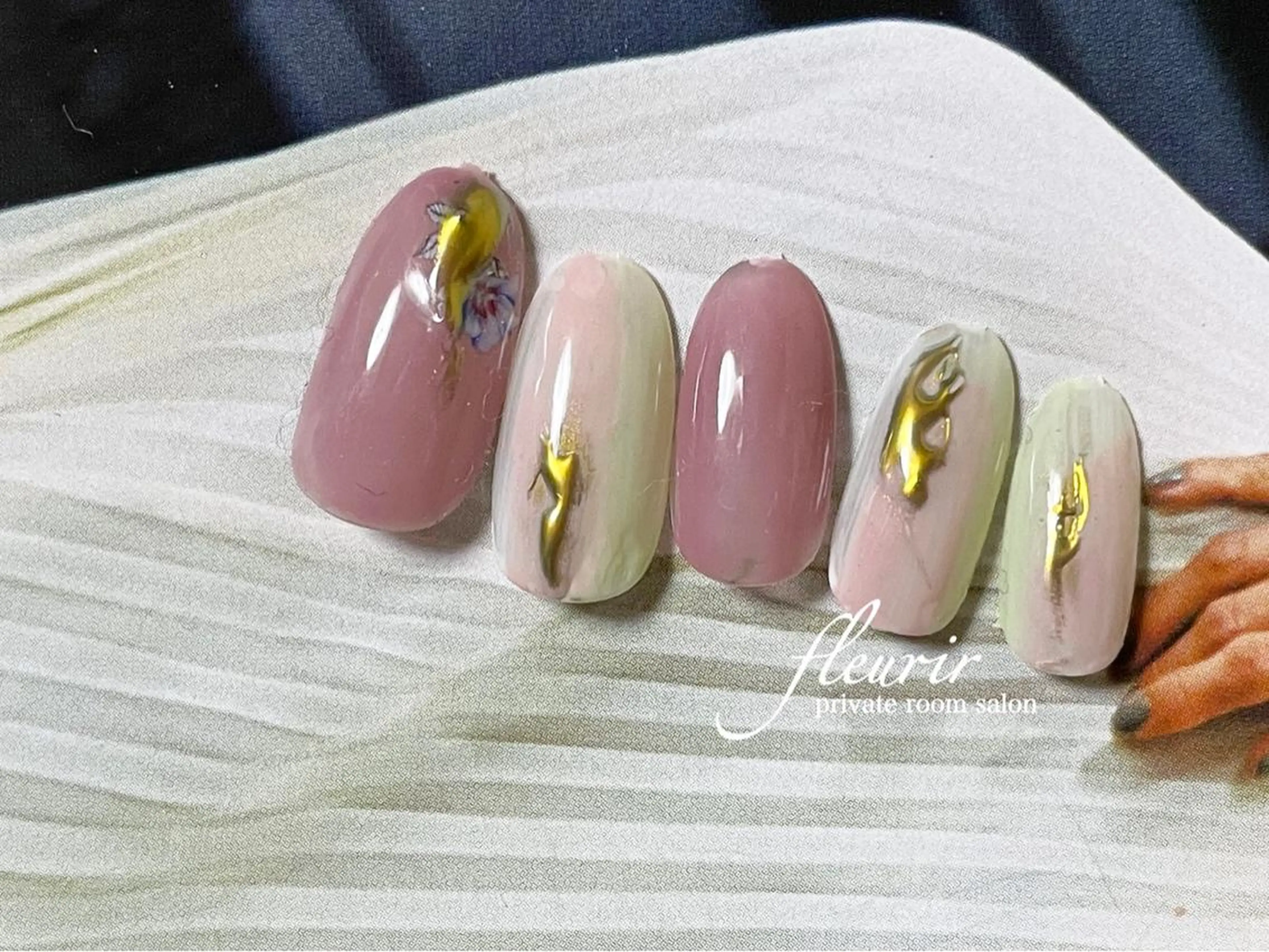 ネイル アートネイル ブラウン 長さ出し ジェルネイル ハードジェル フルリール 【プライベートサロンのネイルデザイン