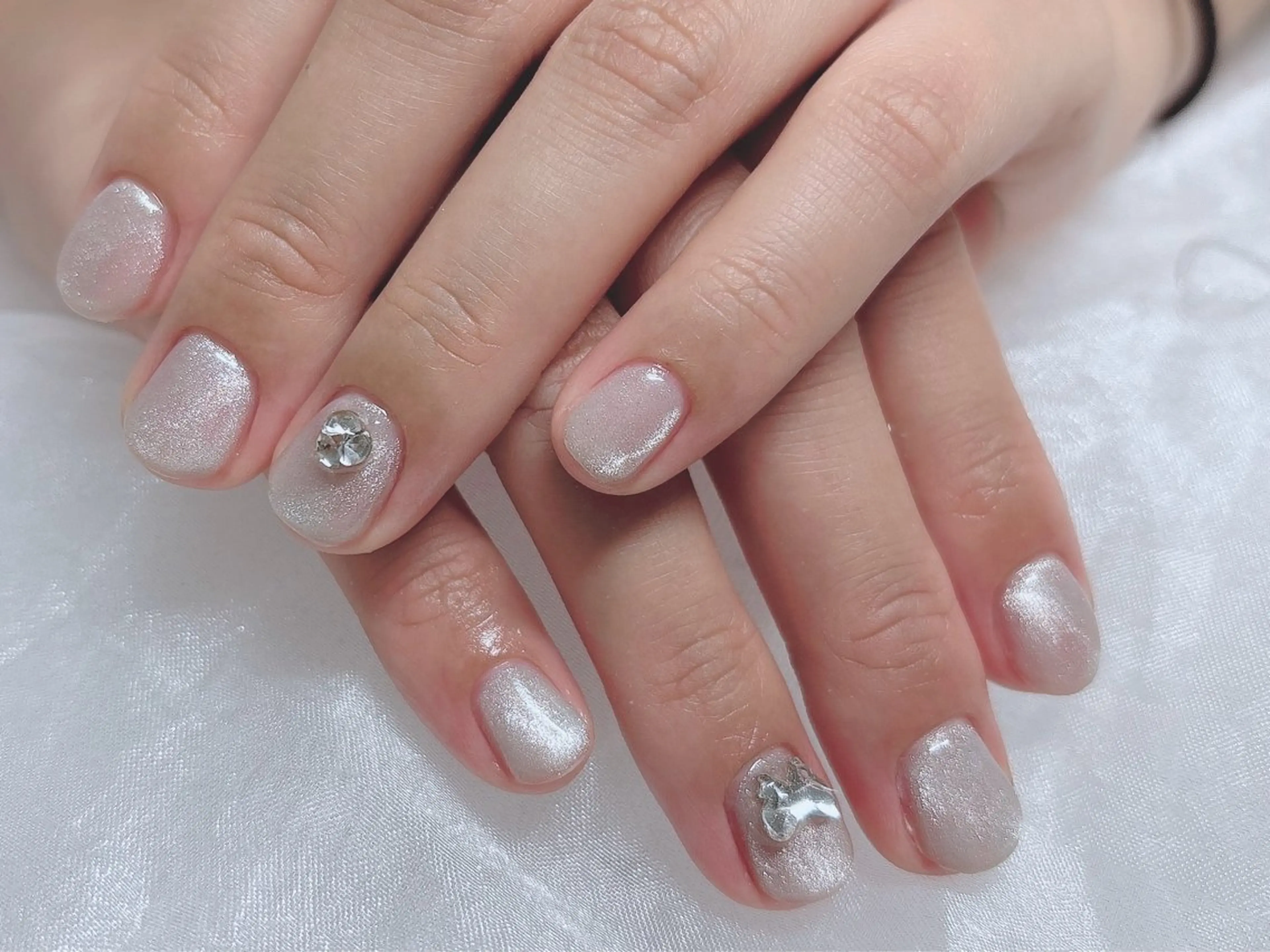 ネイル マグネットネイル シルバー ハンドネイル BABY LION :Fumiyoのネイルデザイン