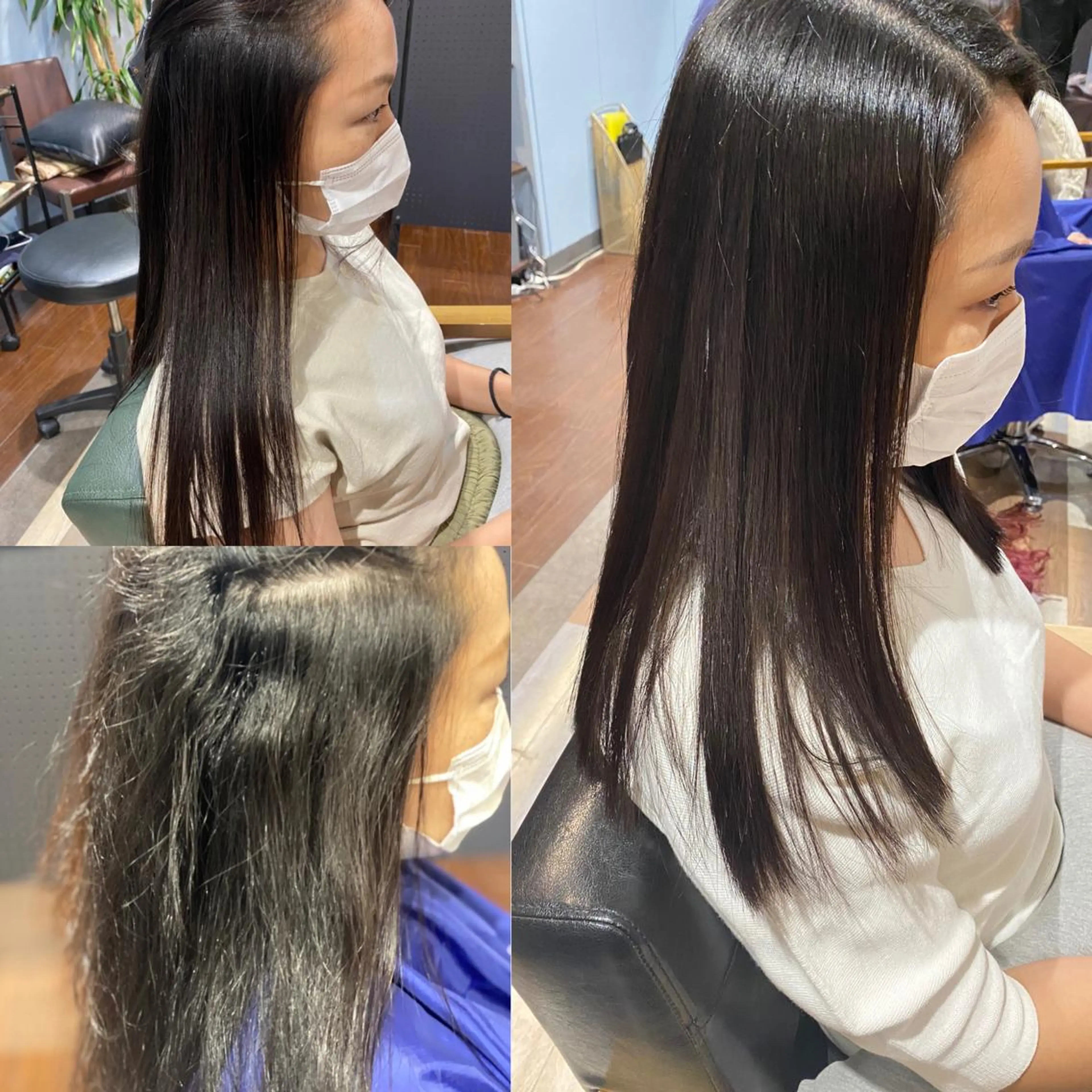 ロング カラー パーマ 酸性ストレート ストレートパーマ カット 縮毛矯正 トリートメント 髪質進化系へ 💇‍♀️Yasuのヘアスタイル