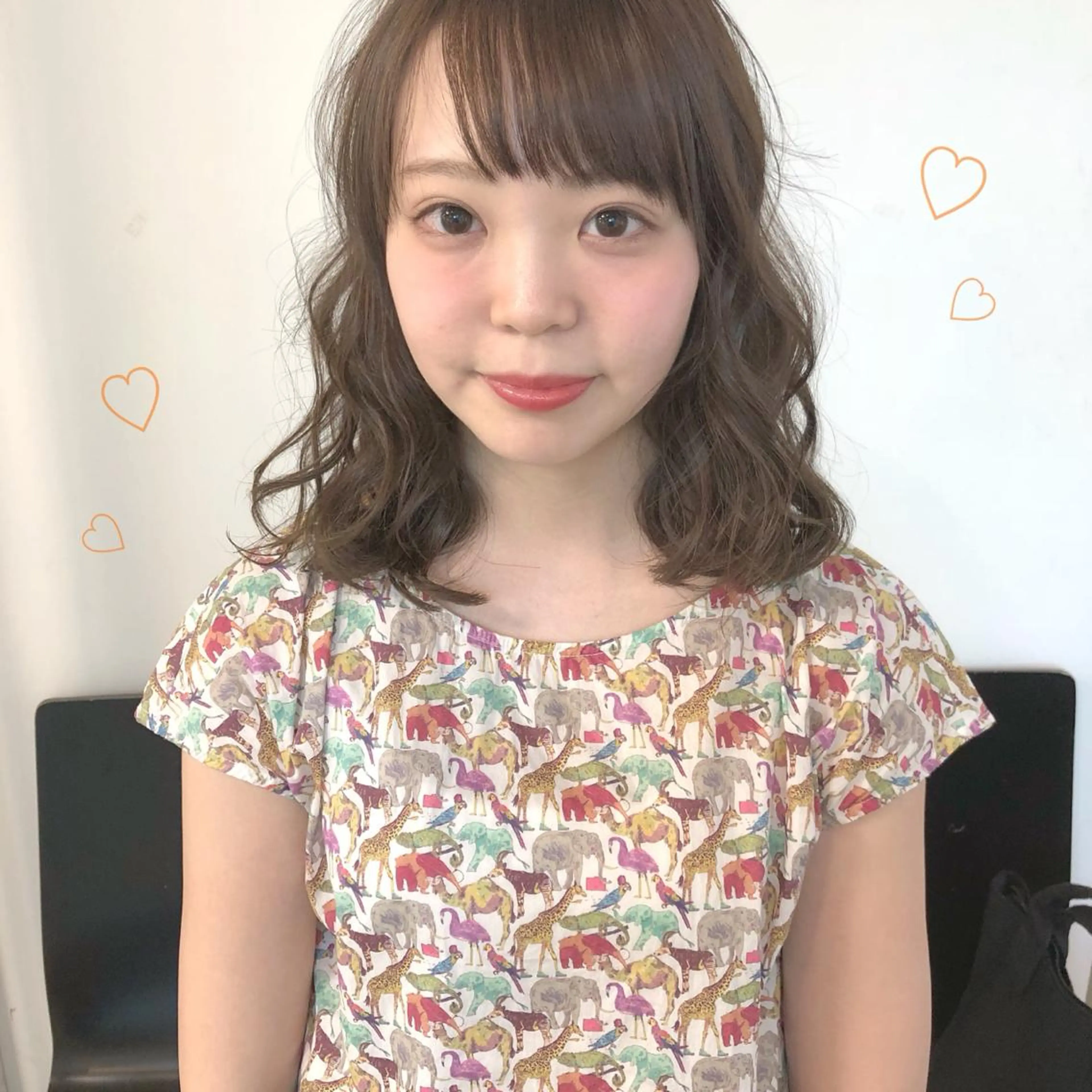 ミディアム カラー ヘアアレンジ 榎園 由美のヘアスタイル