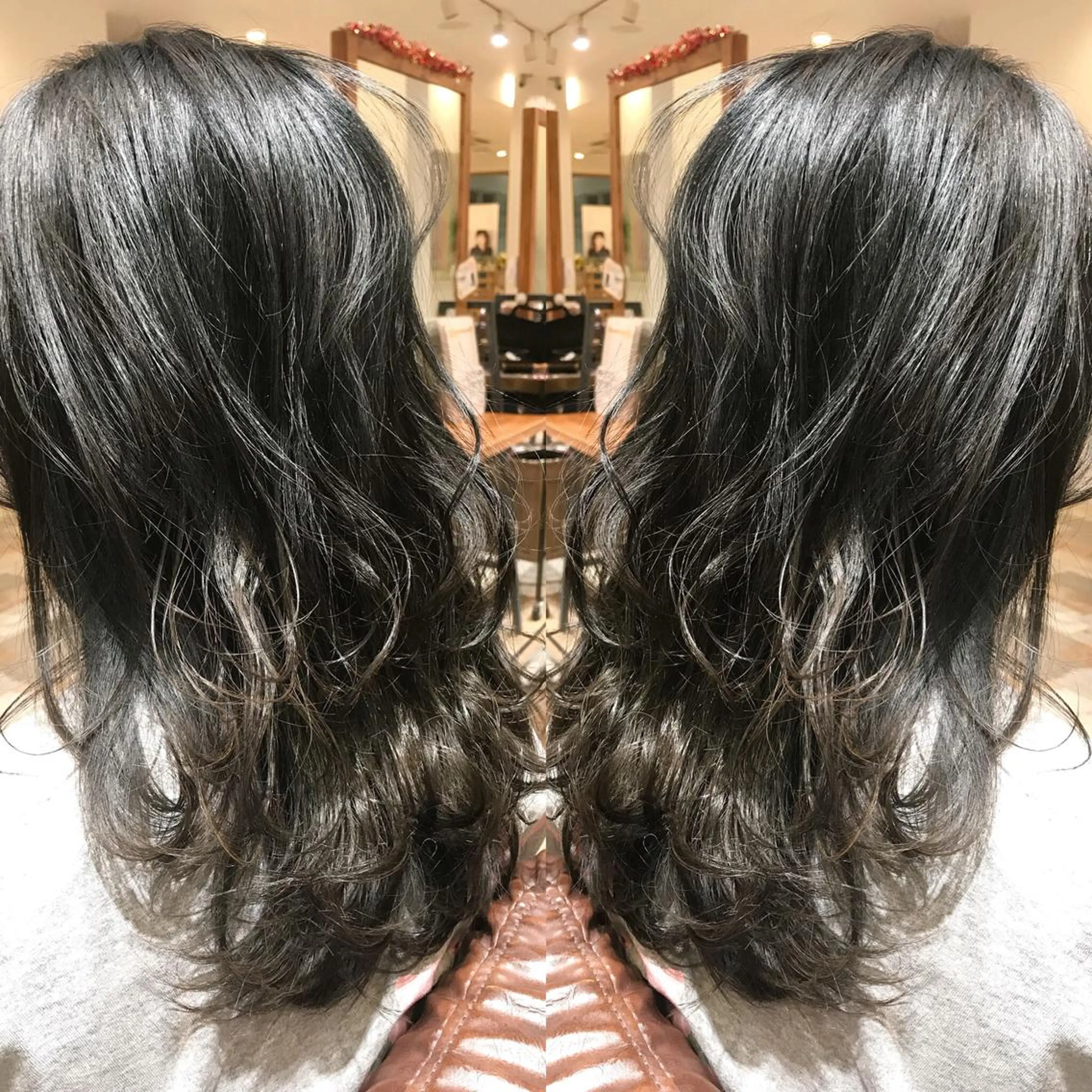 セミロング カラー シールエクステ⭐️ オオミタクヤのヘアスタイル