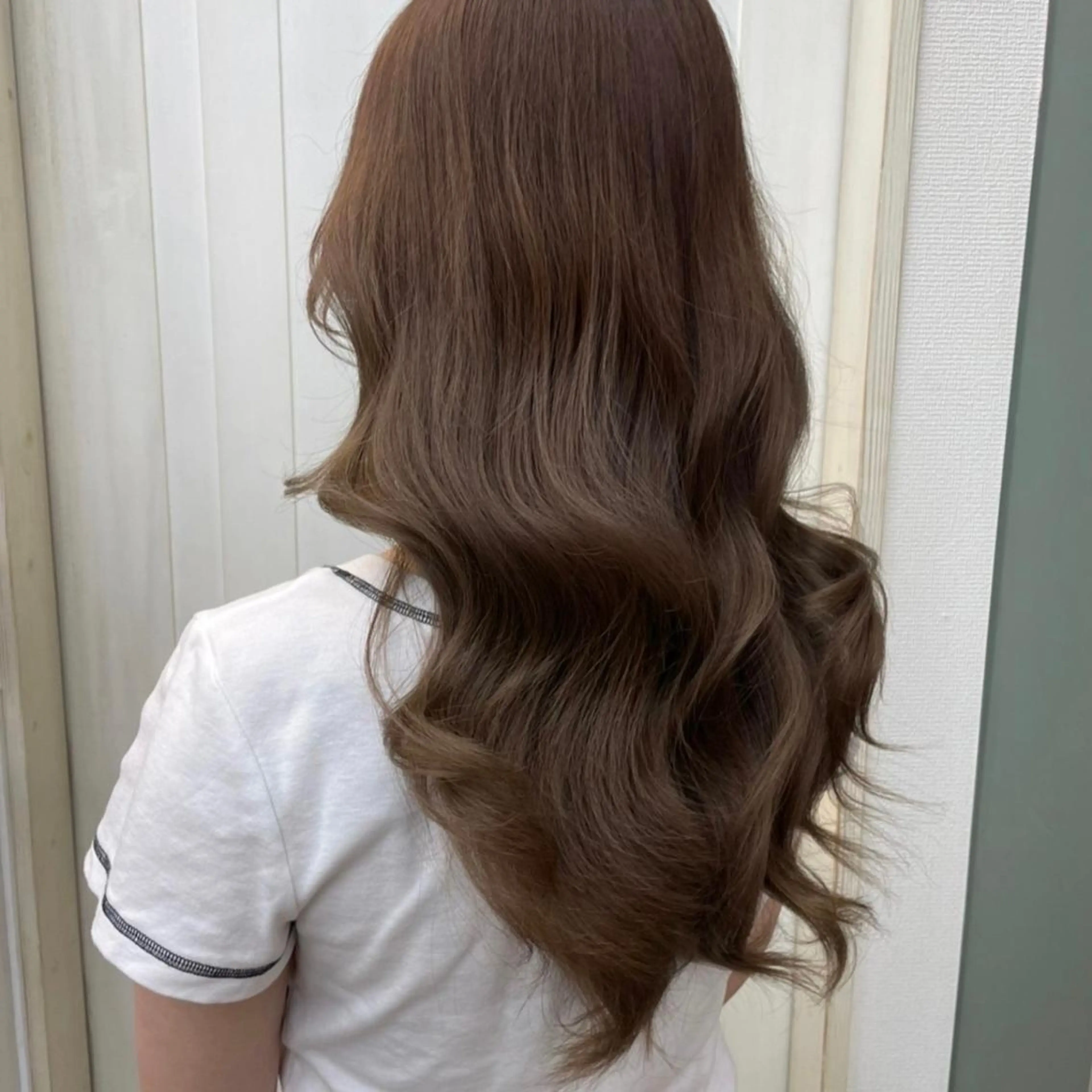 ロング カラー アディクシーカラー アッシュ バレイヤージュ ミストバング 黒髪 カット 縮毛矯正 トリートメント N° anfeel 渋谷🪞🫧のヘアスタイル