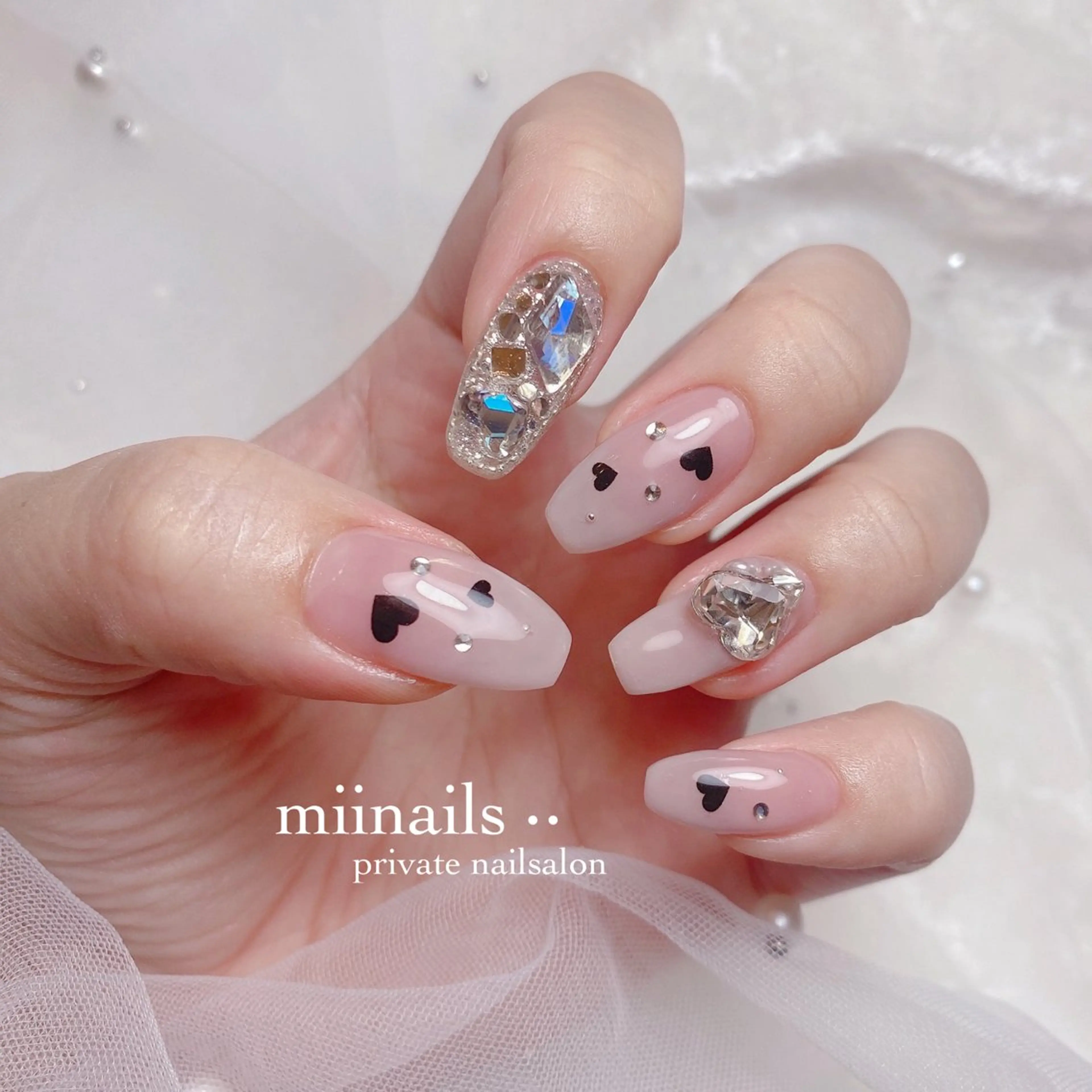 ネイル フレンチネイル 韓国ネイル ワンホンネイル ハンドネイル nailsalon miinailsのネイルデザイン